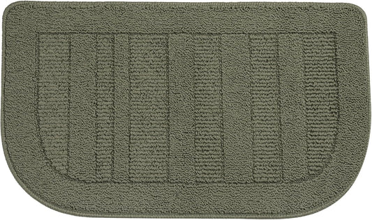 BEQHAUSE 30x18 Inch Kitchen Rug Mat Durable Kitchen Rugs Non-Slip Washable Absorbent Kitchen Mats for Floor Dirt-Resistant Semicircular Kitchen Mat (Green)