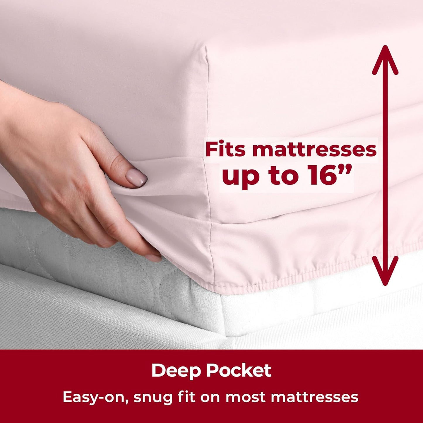 Mellanni Twin XL Sheets Set - 3 PC Iconic Collection Bedding - Hotel Luxury, Extra Soft, Cooling Bed Sheets - Wrinkle, Fade, Stain Resistant (Twin Extra Long, Blush Pink)