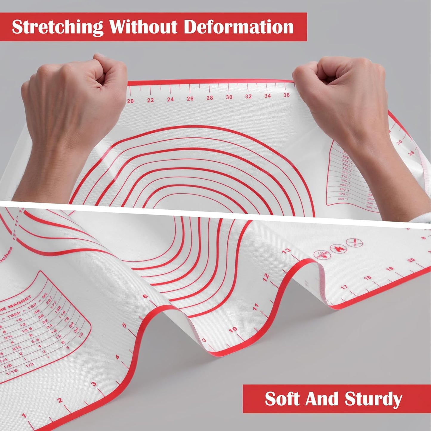 BlueBark 1 PCS - 24"L x 24"W Non-stick Silicone Baking Mat for Pastry & Dough, Sourdough Bread Making Tools, Kitchen Counter, Cooking Enthusiasts