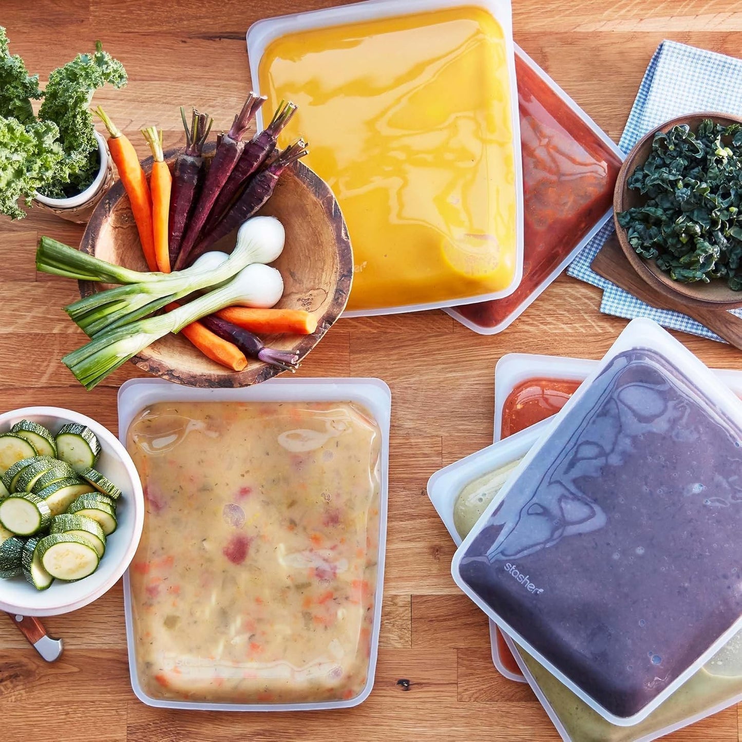 Stasher Premium Silicone Reusable Food Storage Half Gallon Bag, Amethyst, Microwave, Sous Vide, Dishwasher, Oven and Freezer Safe, BPA Free, Leak-free, Eco-friendly, 64 Oz