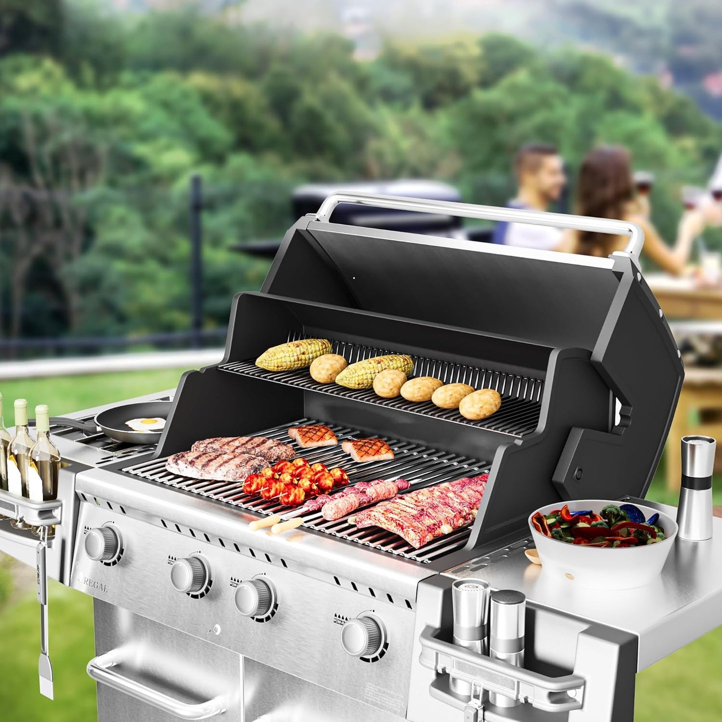 15 inch Cooking Grid Grate for Weber Spirit 200 210 with Side Control, Spirit 500, Genesis Silver A, Grill Replacement Parts for Kenmore, Weber 7521 7522 7523 65904 65905, Stainless Steel Grill Grate