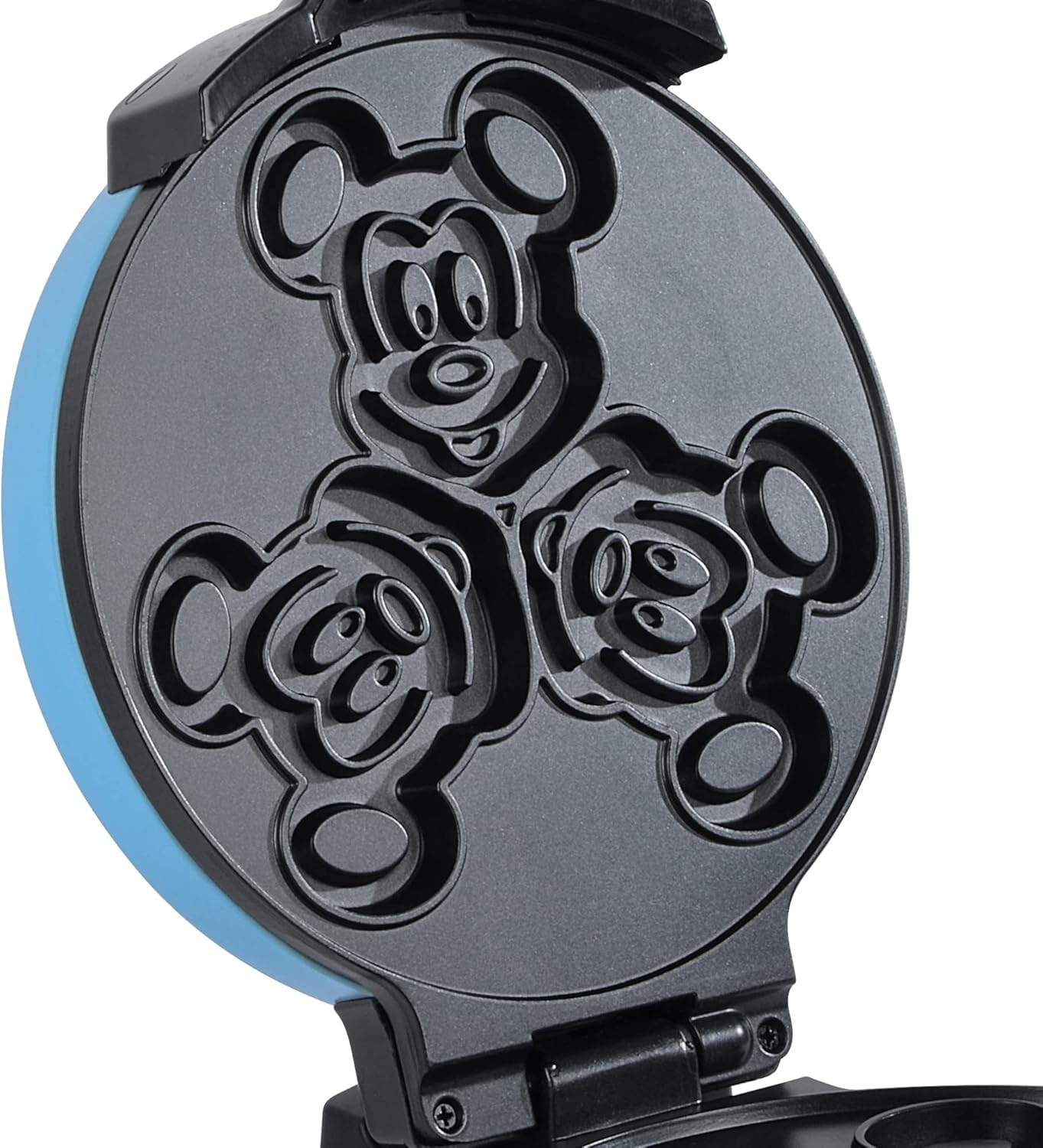 Disney Mickey & Minnie Double Flip Waffle Maker by Select Brands - Rotating Nonstick Waffle Iron - Adjustable Browning Control - Makes 6 Mickey & Minnie-Shaped Waffles