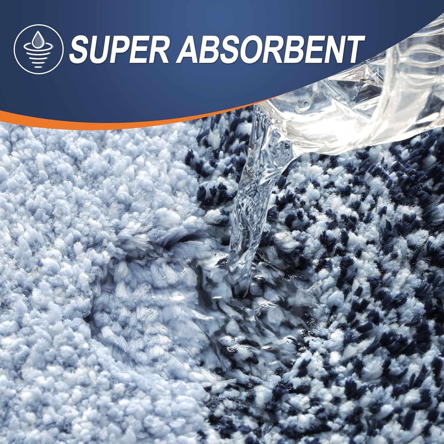 OLANLY Luxury Toilet Rugs U-Shaped 24x20, Extra Soft and Absorbent Microfiber Bathroom Rugs, Non-Slip Plush Shaggy Bath Mat, Machine Wash Dry, Contour Bathroom Mats for Toilet Base, Navy Blue