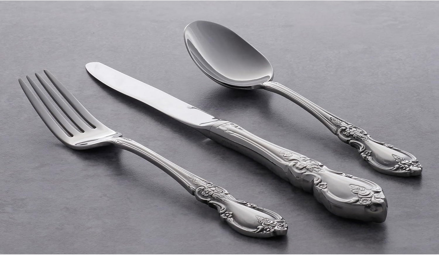Oneida Louisiana 5-Piece Flatware Set, Service for 1,Silver