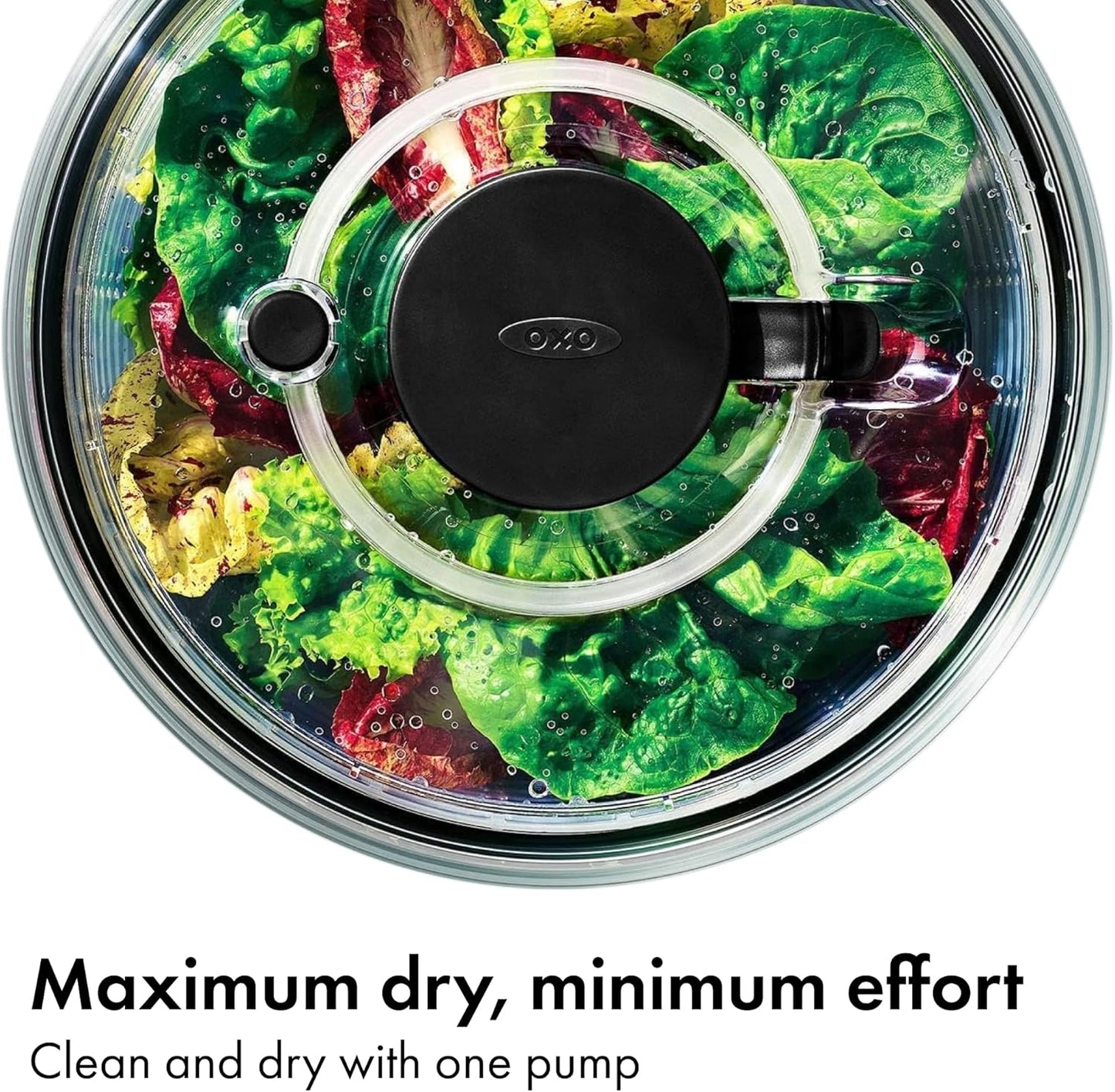 OXO Good Grips Glass Salad Spinner - Large 6.22-Qt Lettuce & Fruit Washer, Borosilicate Glass Bowl, BPA-Free, Easy Pump