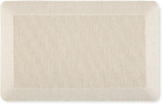 Martha Stewart Mira Modern Heathered Anti-Fatigue Air-Infused Kitchen Mat, Beige, 19.6"x32"