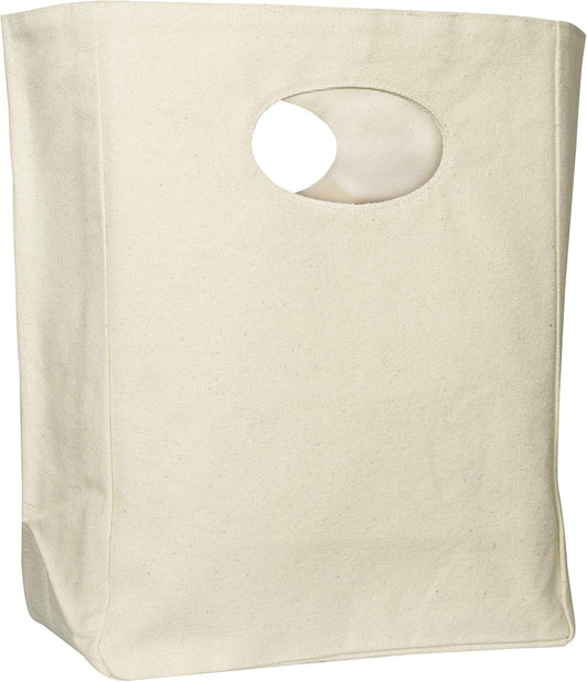 Organic Cotton Canvas Lunch Bag - Eco Friendly & Machine Washable | Perfect for Men, Women & Kids | Reusable Lunch Tote for Work, School - Easy to Clean Water Resistant Interior Liner (1 Bag - White)