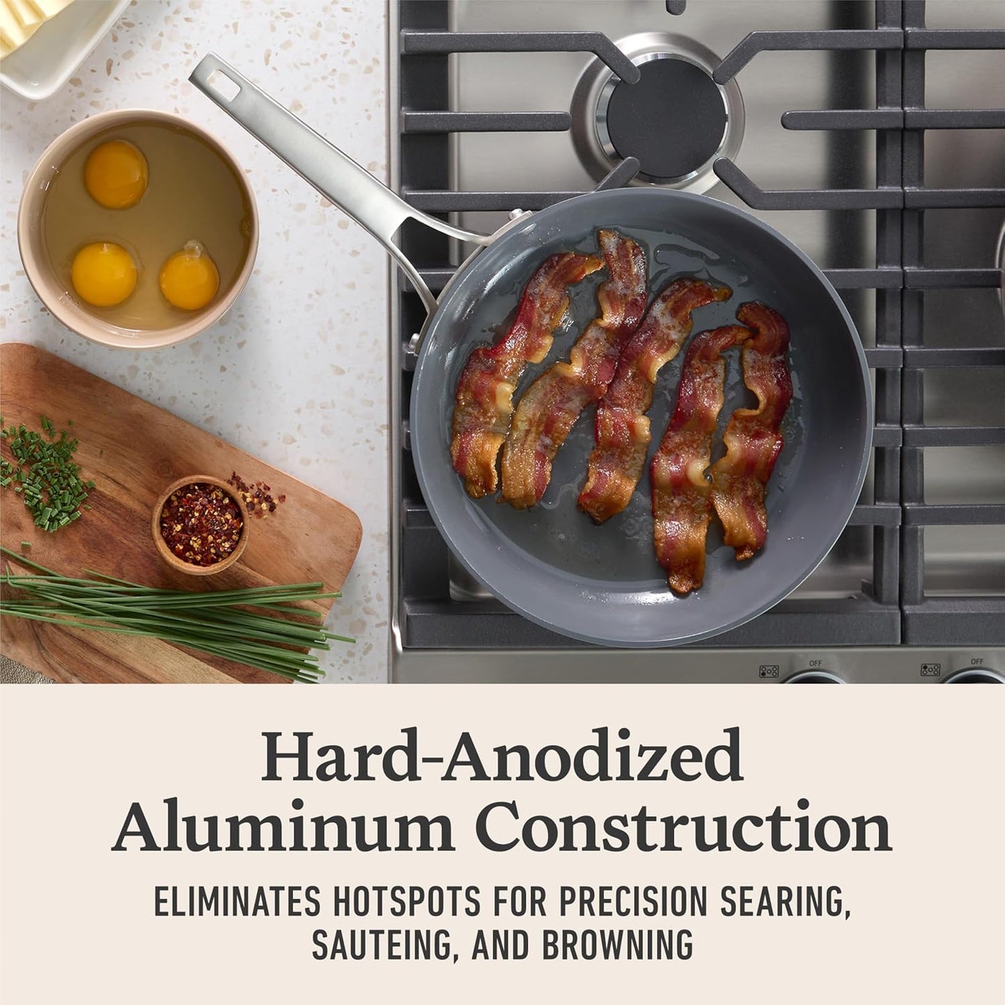 Calphalon® Premier Ceramic Nonstick 5-Piece Cookware Set, Mushroom Grey