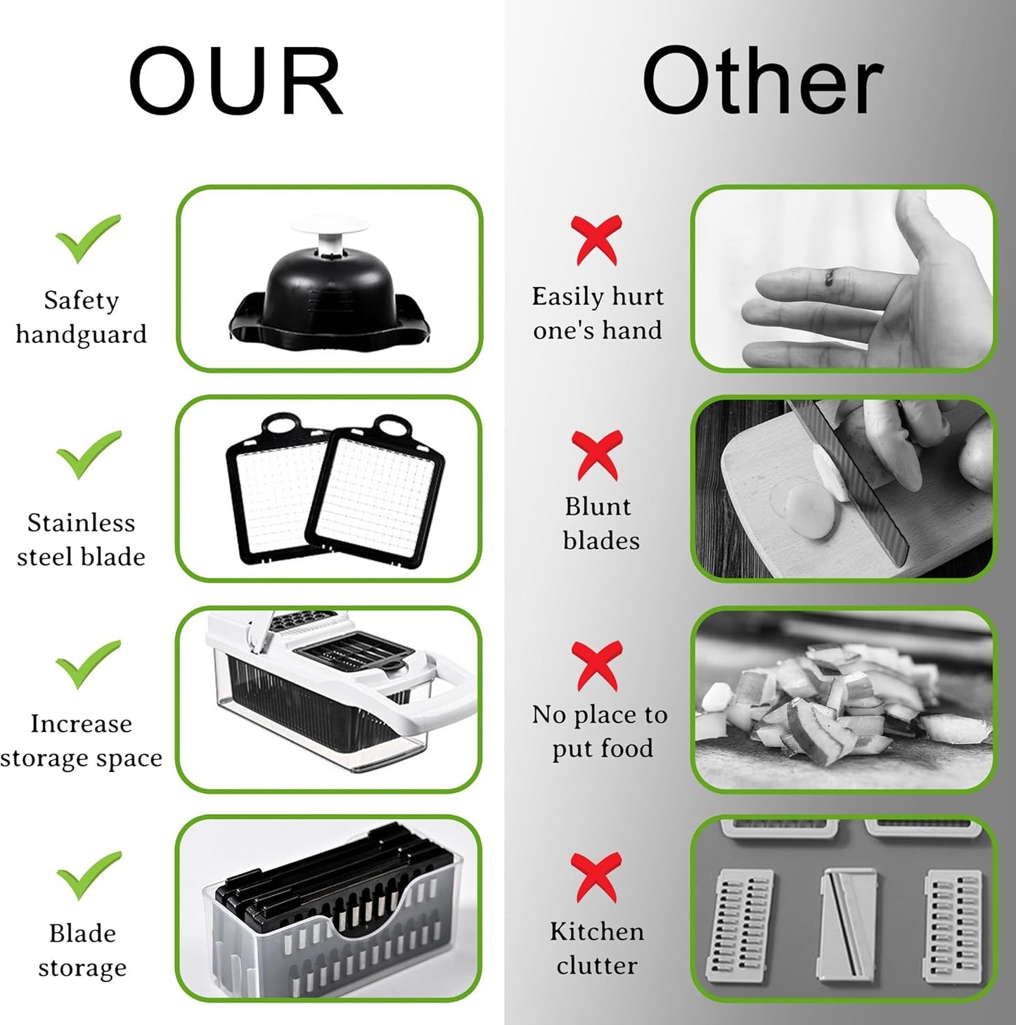 25-in-1 Vegetable Chopper with 13 Blades - Mandoline Slicer -Food Chopper w/Container - Cheese Grater - Veggie Salad Onion Chopper - Kitchen Gadget - Home Essentials - Kitchen Accessories