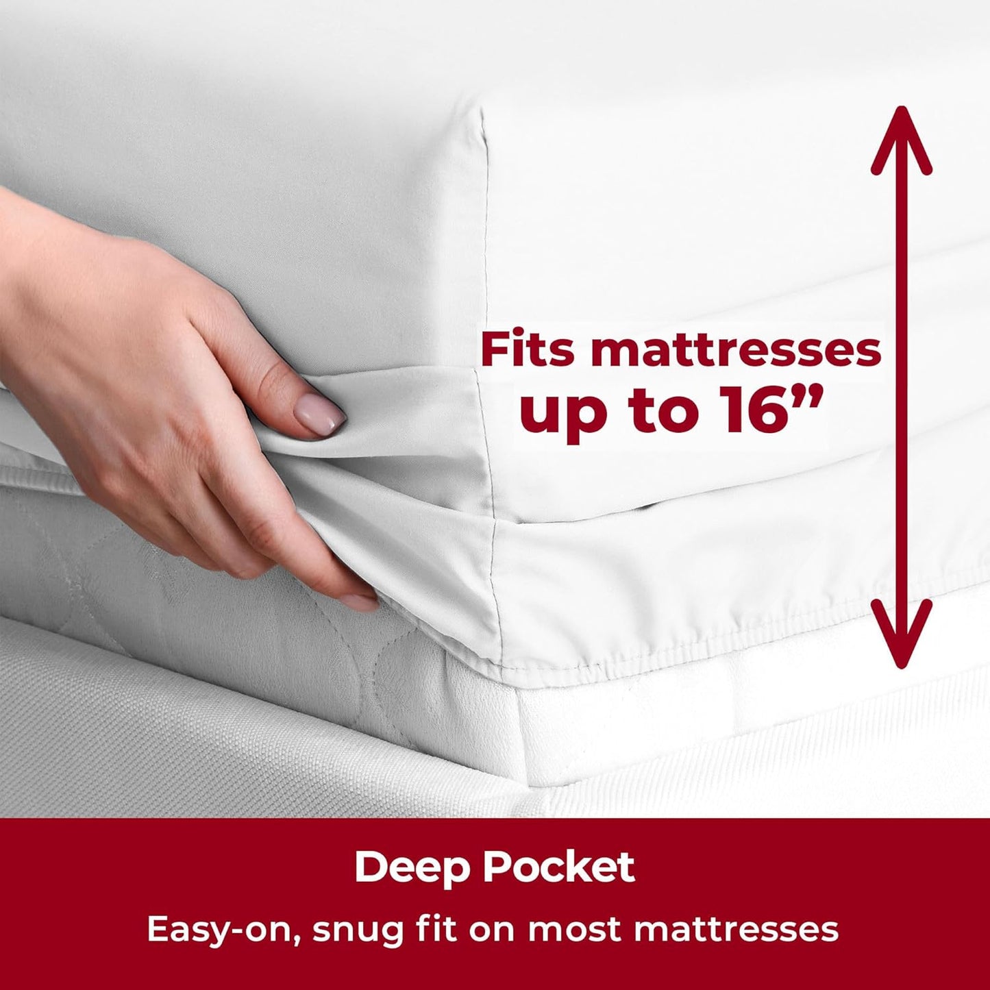 Mellanni Twin Sheets Set - 3 PC Iconic Collection Bedding - Hotel Luxury, Extra Soft, Cooling Bed Sheets - Wrinkle, Fade, Stain Resistant (Twin, White)