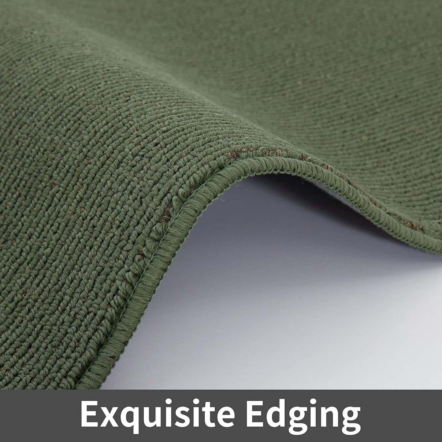 COSY HOMEER 24X60 Inch Kitchen Rug Mats Made of 100% Polypropylene Strip TPR Backing Soft Kitchen Mat Specialized in Anti Slippery and Machine Washable,for Kitchen, Floor,Green