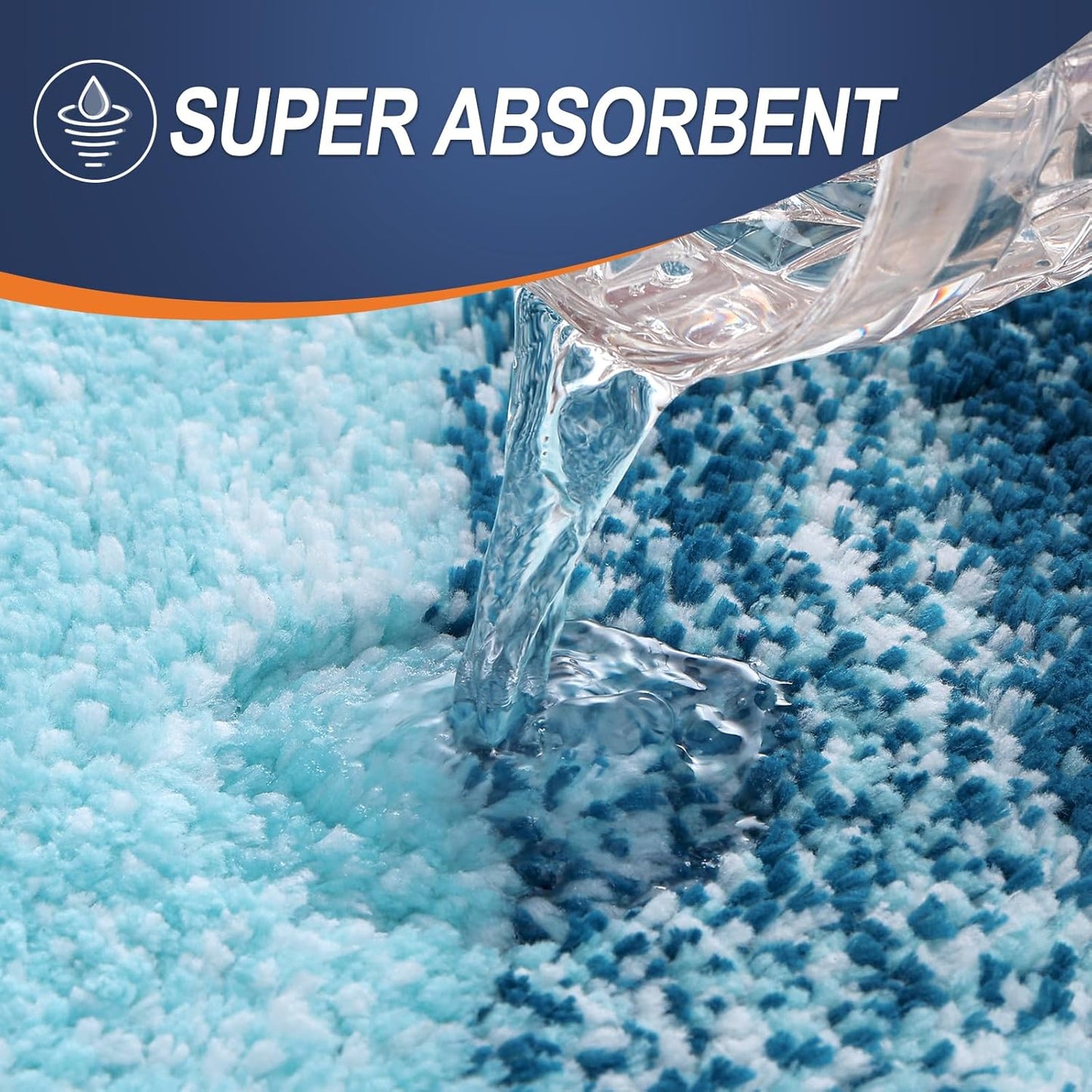 OLANLY Bathroom Rugs Mat 30x20, Extra Soft Absorbent Microfiber Bath Rugs, Rubber Backing, Quick Dry, Washable Bath Mats for Bathroom Floor, Tub and Shower, Home Decor Accessories, Peacock Blue