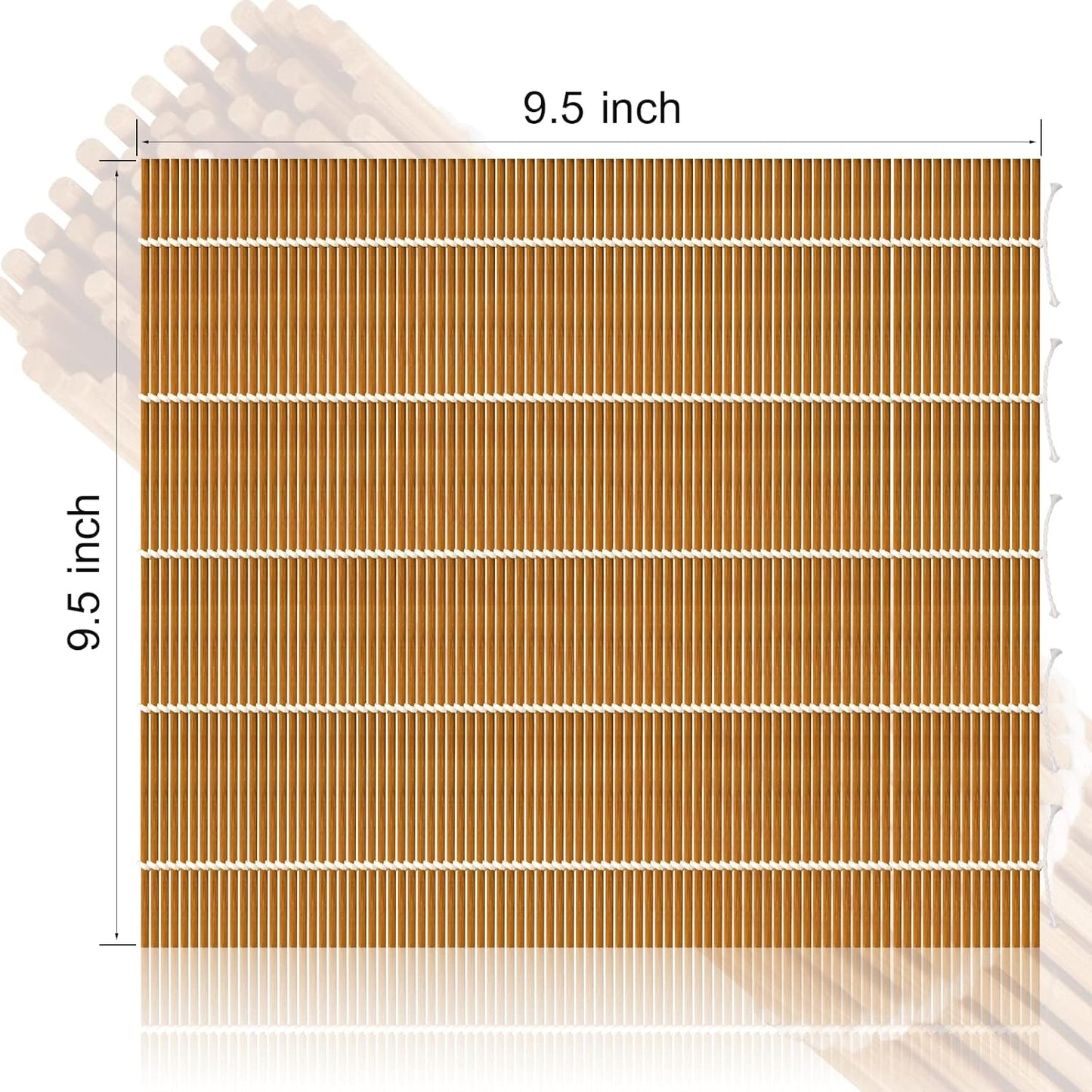 9.5"x9.5"Bamboo Sushi Rolling Mat,kimbap roller(2 PCS)