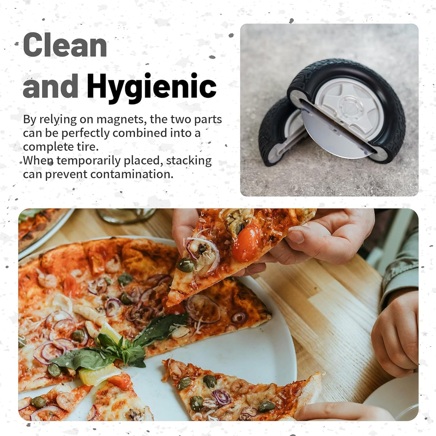 YOBRO Tire Pizza Cutter Wheel By YOBRO- Pizza Cutter, Pizza Slicer Stainless Steel, Funny Kitchen Accessories,gift for Car Lovers,White Elephant Gifts,Stocking Stuffers for Family