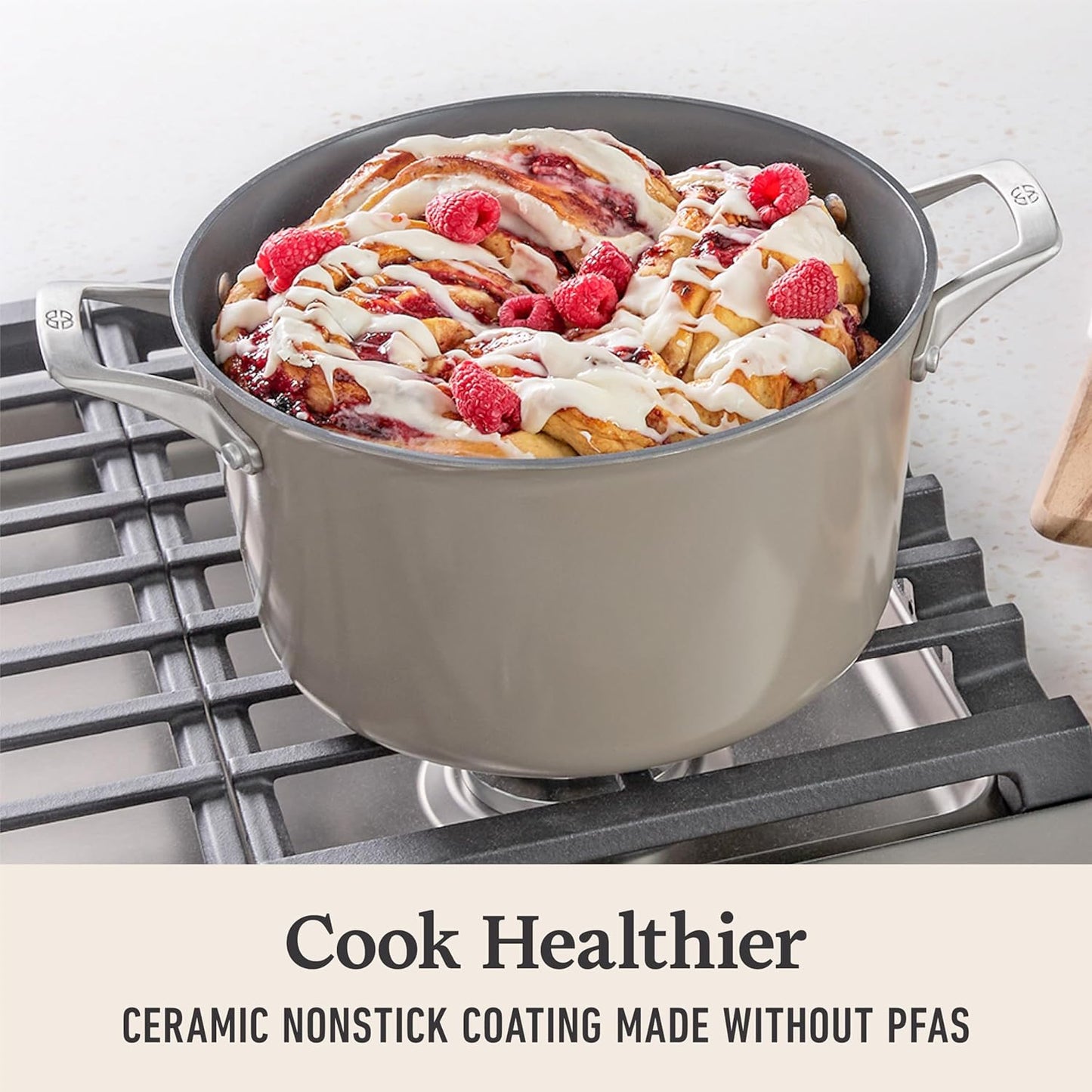 Calphalon® Premier Ceramic Nonstick 7-Qt. Dutch Oven with Lid, Mushroom Grey