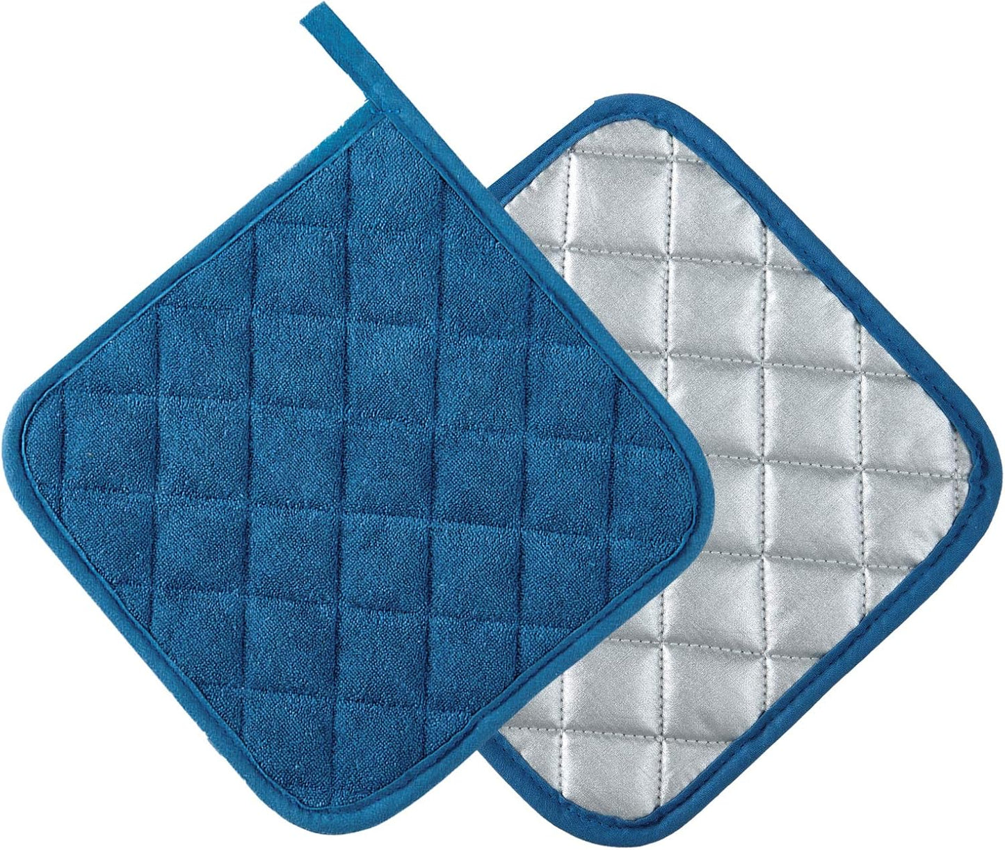 Joyhalo 6 Pack Pot Holders for Kitchen,Cotton Oven Holder with Great Heat Resistance,Non Slip Hot Pads for Kitchen Clearance,Federal Blue