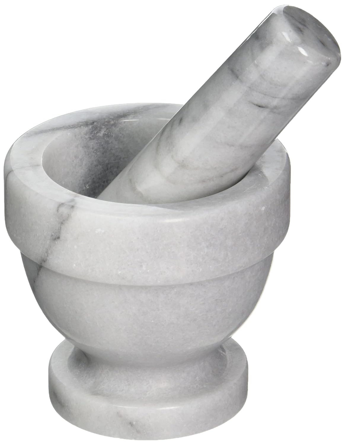 Fox Run Small Marble Mortar and Pestle Set, White, 3.5"