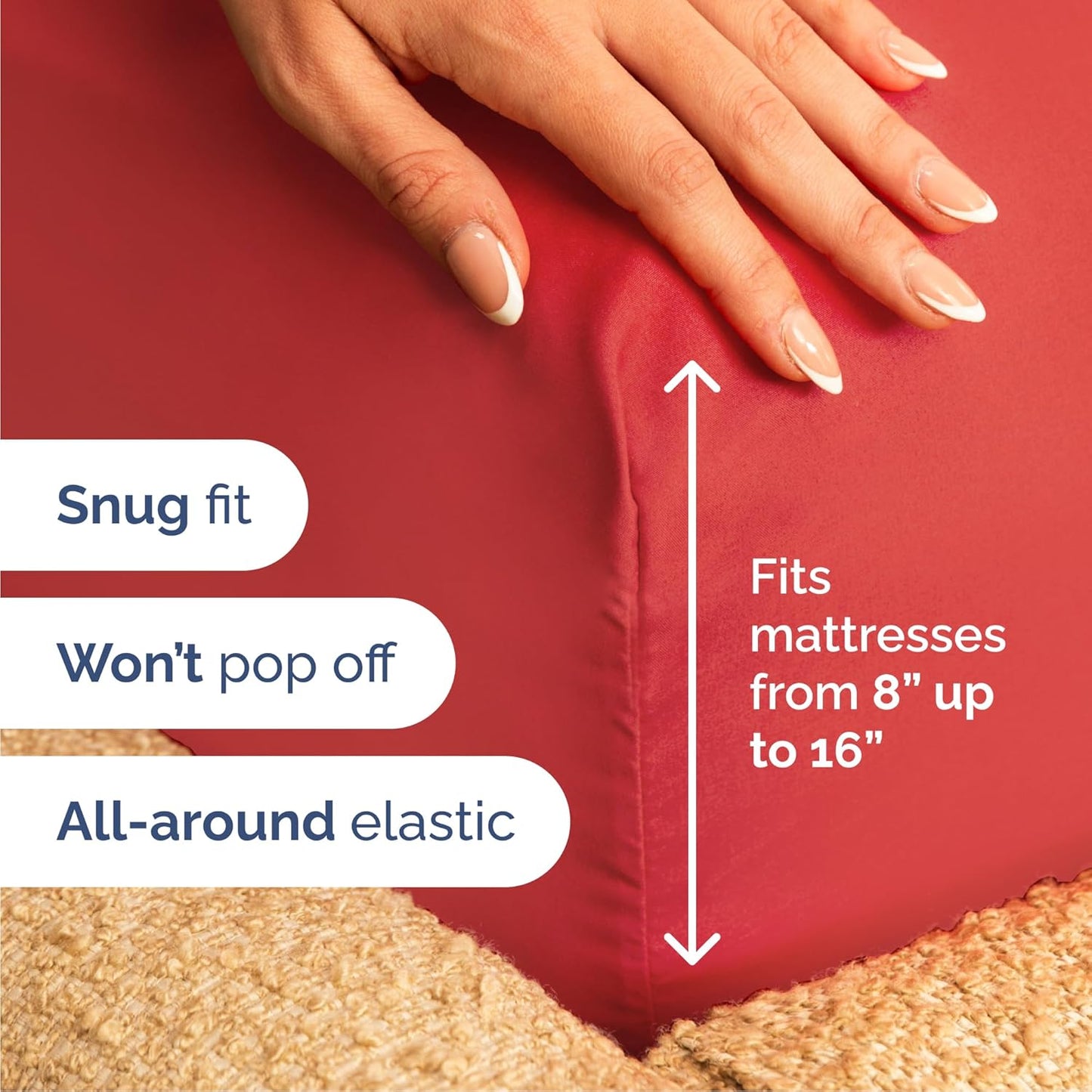 Cal King Size 4 Piece Sheet Set - Comfy Breathable & Cooling Bed Sheets Set - Hotel Luxury Bedding for Women, Men, Kids, Teens, Boys & Girls - Deep Pockets, Ultra-Soft, Wrinkle Free - Oeko-Tex - Red