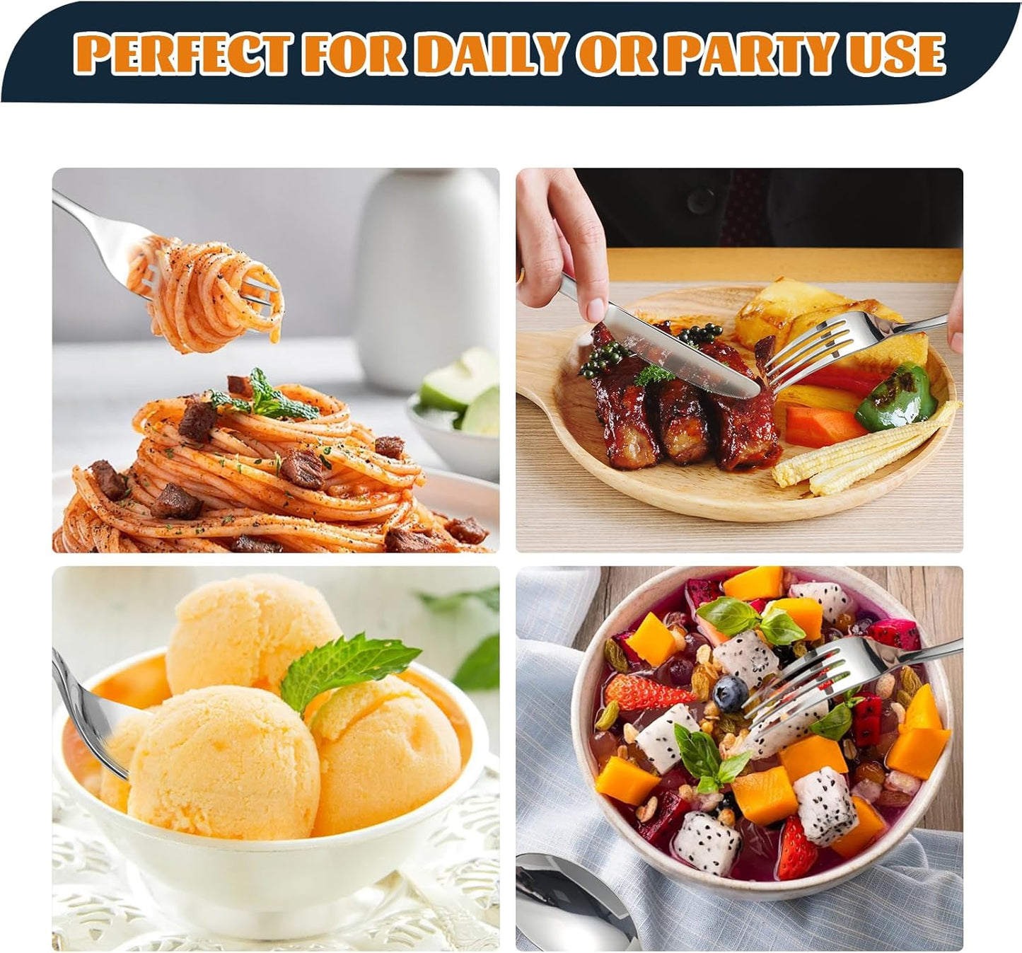 Silverware Set for 4, Heavy Duty Stainless Steel Cutlery Set Flatware Set,20 Piece Premium Silverware, Mirror Polished Modern Cutlery include Fork Knife Spoon Set,Dishwasher Safe