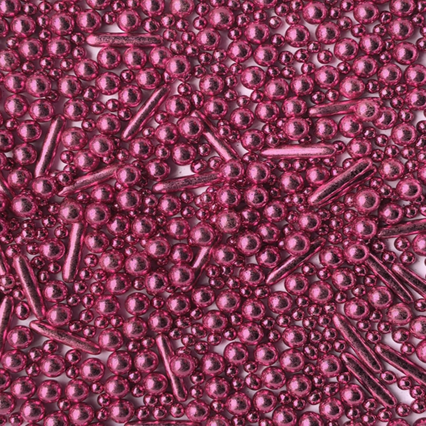 Sprinkles Pink Pearl Sugar Candy Mix Size Baking Cake Decorations Cupcake Toppers Celebrations Shaker Jar Wedding Shower Party (120g/4.2oz）