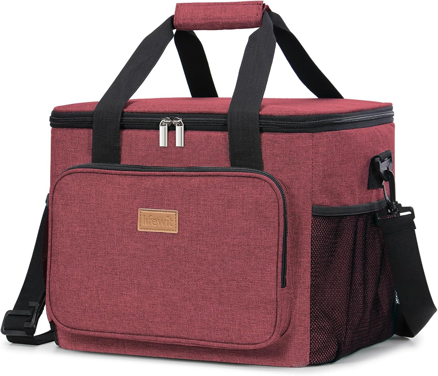 Lifewit Large Lunch Bag Insulated Lunch Box Soft Cooler Cooling Tote for Adult Men Women, Burgundy 40-Can (24L)