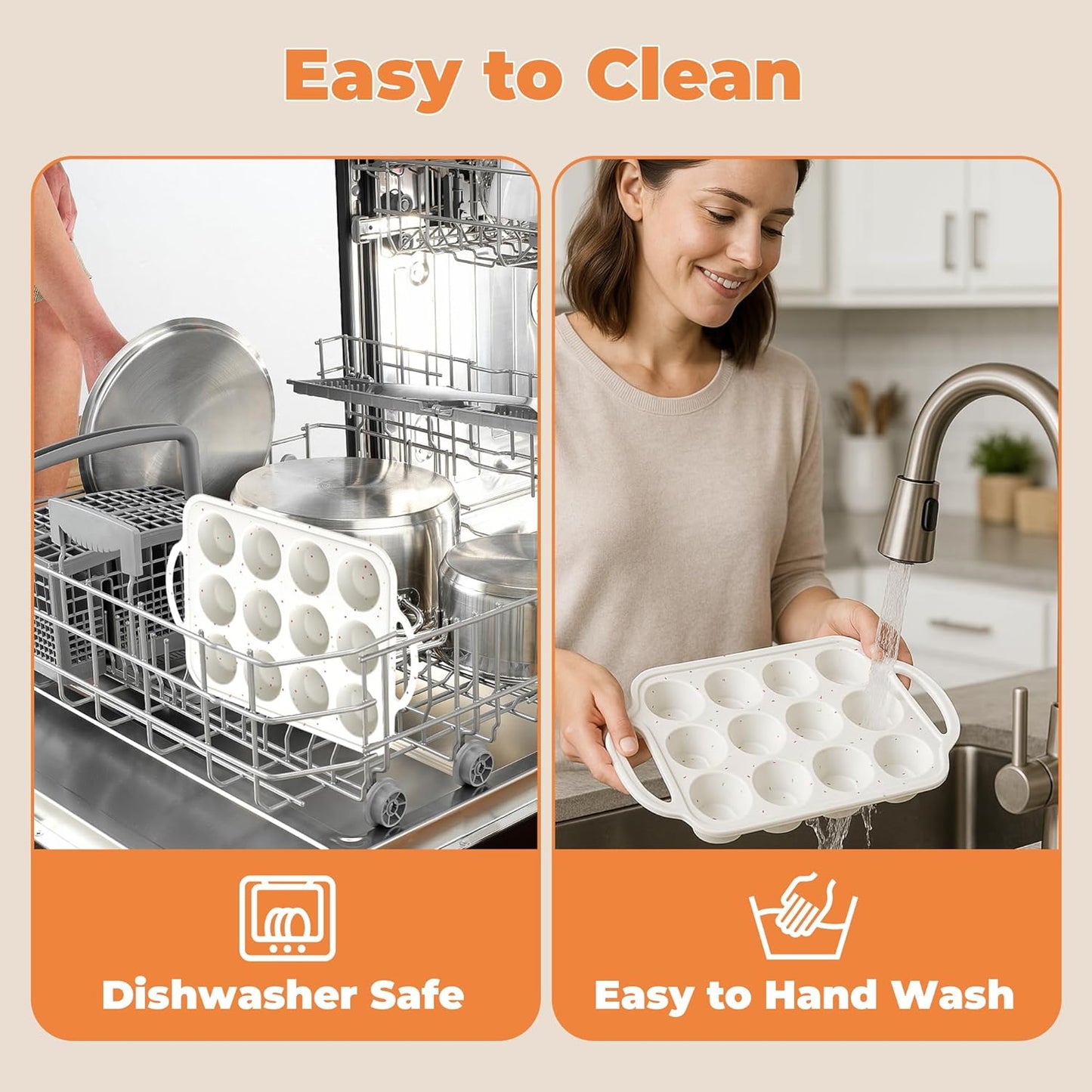 2Pack Mini Muffin Pan For Baking With Metal Reinforced Frame, 12 Cup Silicone Nonstick Cupcake Pan, BPA Free Silicone Mini Muffin Pan, Cupcake Baking Pan Molds for Oven