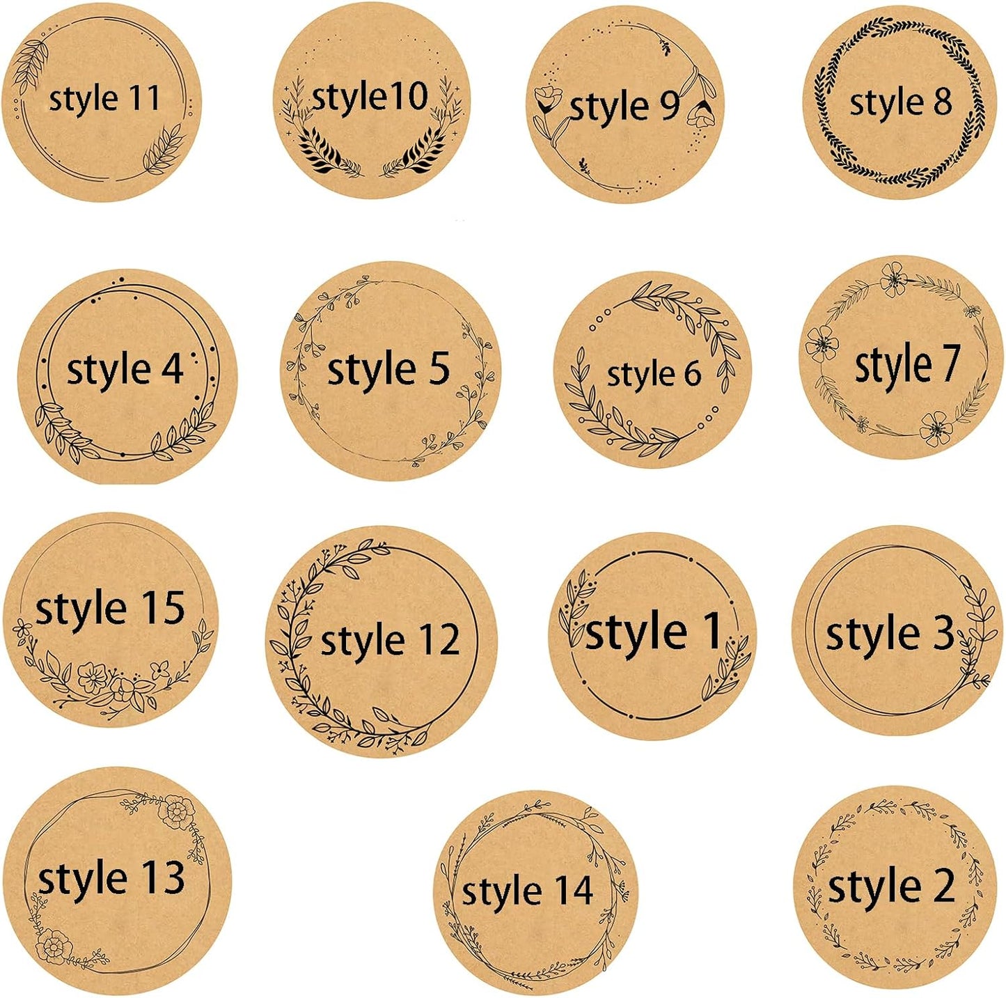 Custom Stickers Kraft Paper Labels Personalized Withe Text, Business Logo Customized Food Jars Labels Bakery Label Sticker Package Favor Canning Circle 100pcs (Style 11)