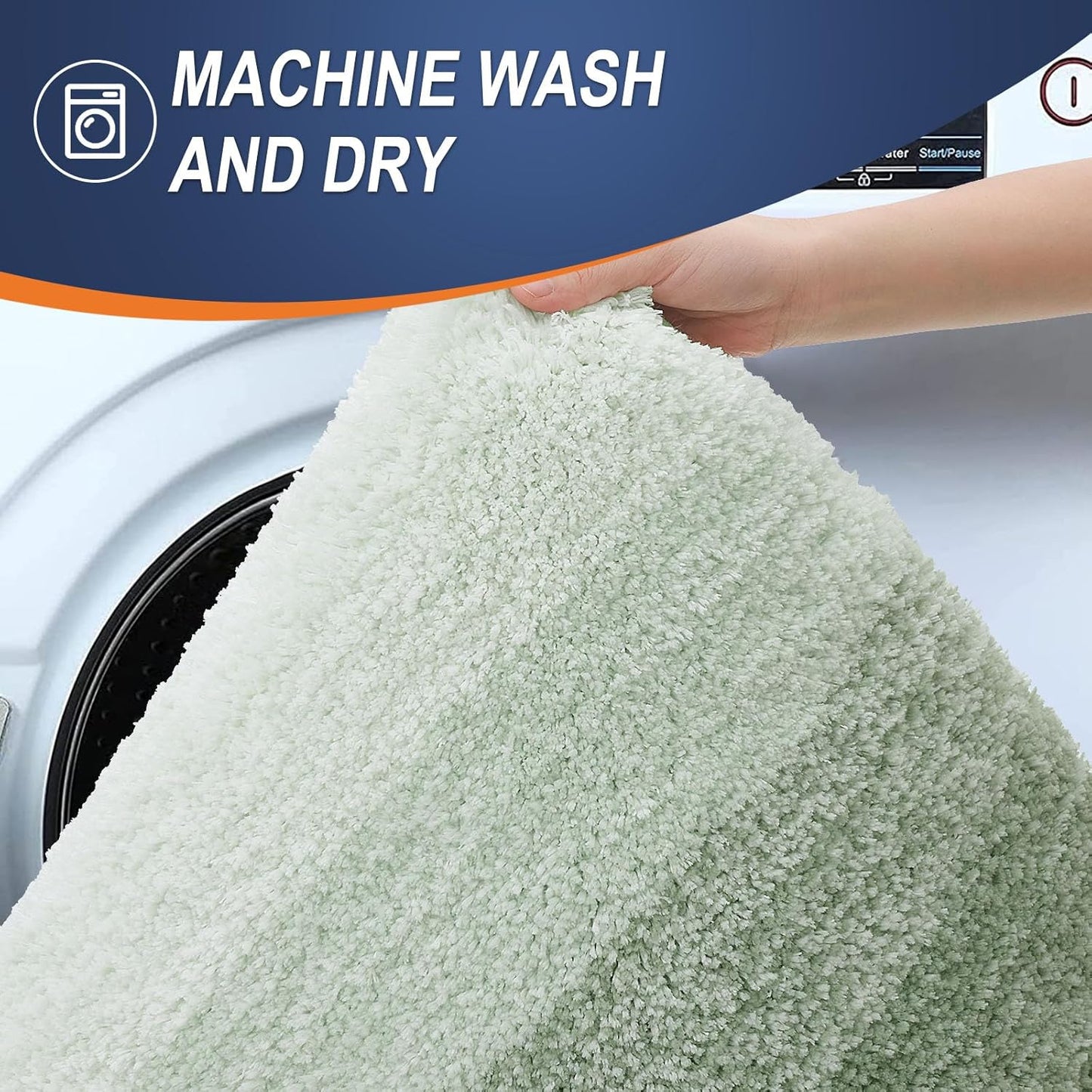 OLANLY Bathroom Runner Rugs 59x20, Extra Soft Absorbent Microfiber Bath Rugs, Rubber Backing, Quick Dry, Washable Bath Mats for Bathroom Floor, Tub and Shower, Home Decor Accessories, Sage Green