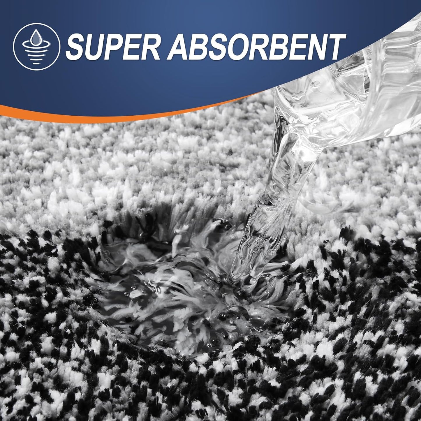 OLANLY Bathroom Runner Rugs 47x20, Extra Soft Absorbent Microfiber Bath Rugs, Rubber Backing, Quick Dry, Machine Washable Bath Mats for Bathroom Floor, Tub and Shower, Home Decor Accessories, Black