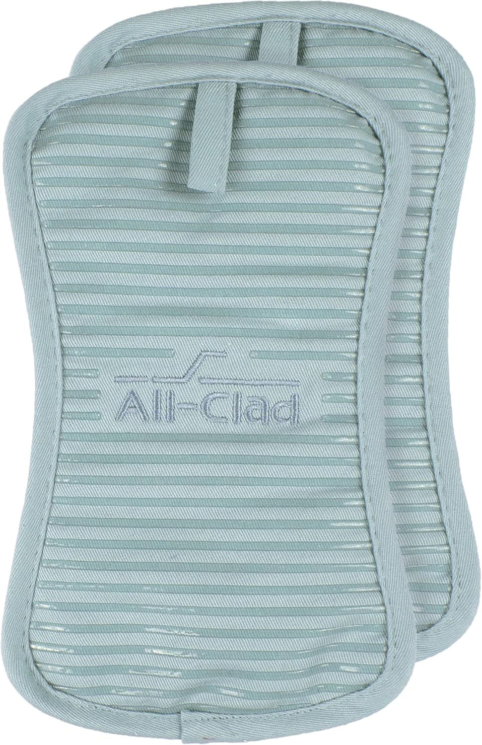 All-Clad Premium Pot Holder & Heating Pad, (2-Pack) Heat Resistant to 500 Degrees, 100% Cotton 10"x6.25" for Kitchen and Barbeque, Rainfall
