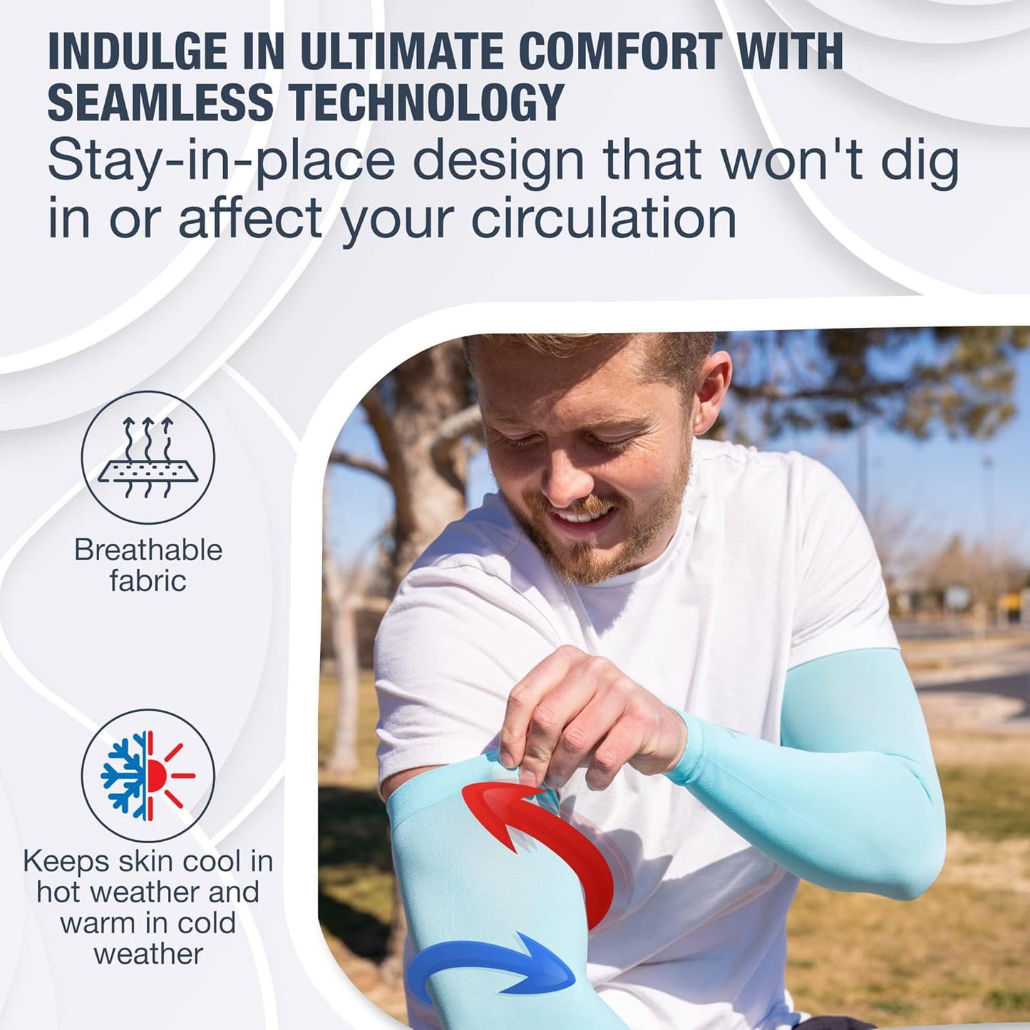 SportsTrail Cooling Arm Sleeves for Men & Women – Breathable, UV Sun Protection, Sports Arm Sleeves for Women, Men & Youth