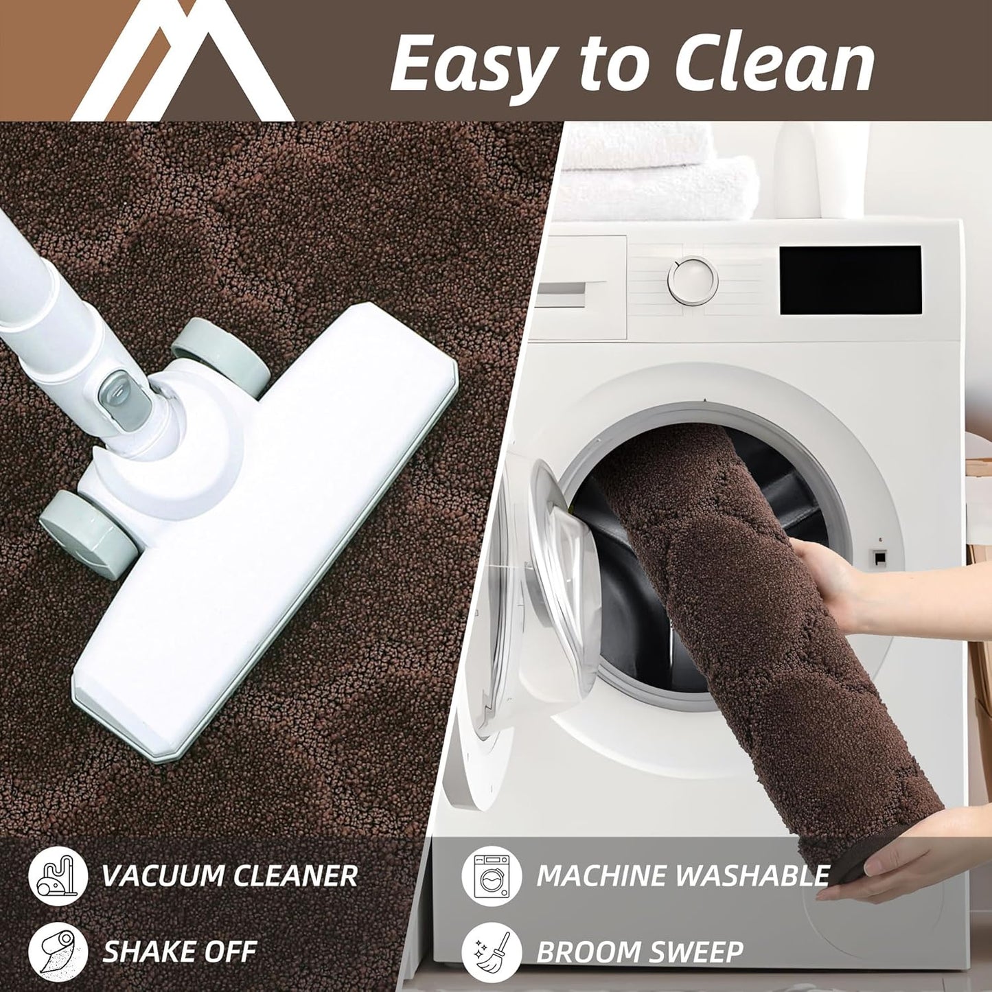 COSY HOMEER Soft Kitchen Floor Mats for in Front of Sink Super Absorbent Kitchen Rugs and Mats 20"x59" Non-Skid Kitchen Mat Standing Mat Washable,Polyester,Brown