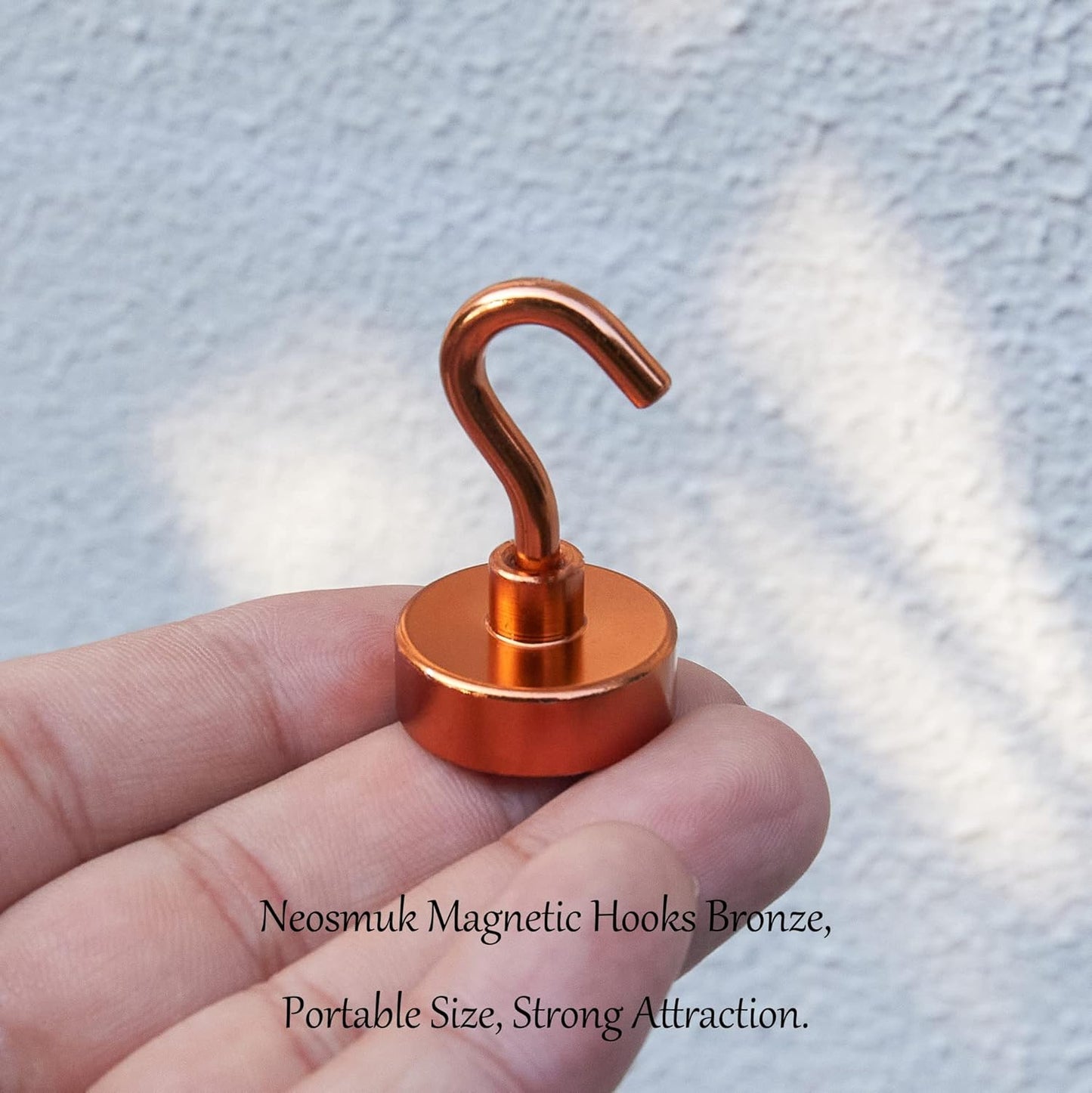 Neosmuk Magnetic Hooks,Heavy Duty Earth Magnets with Hook for Refrigerator, Extra Strong Cruise Hook for Hanging, Magnetic Hanger for Cabins, Grill (Bronze, Pack of 10)