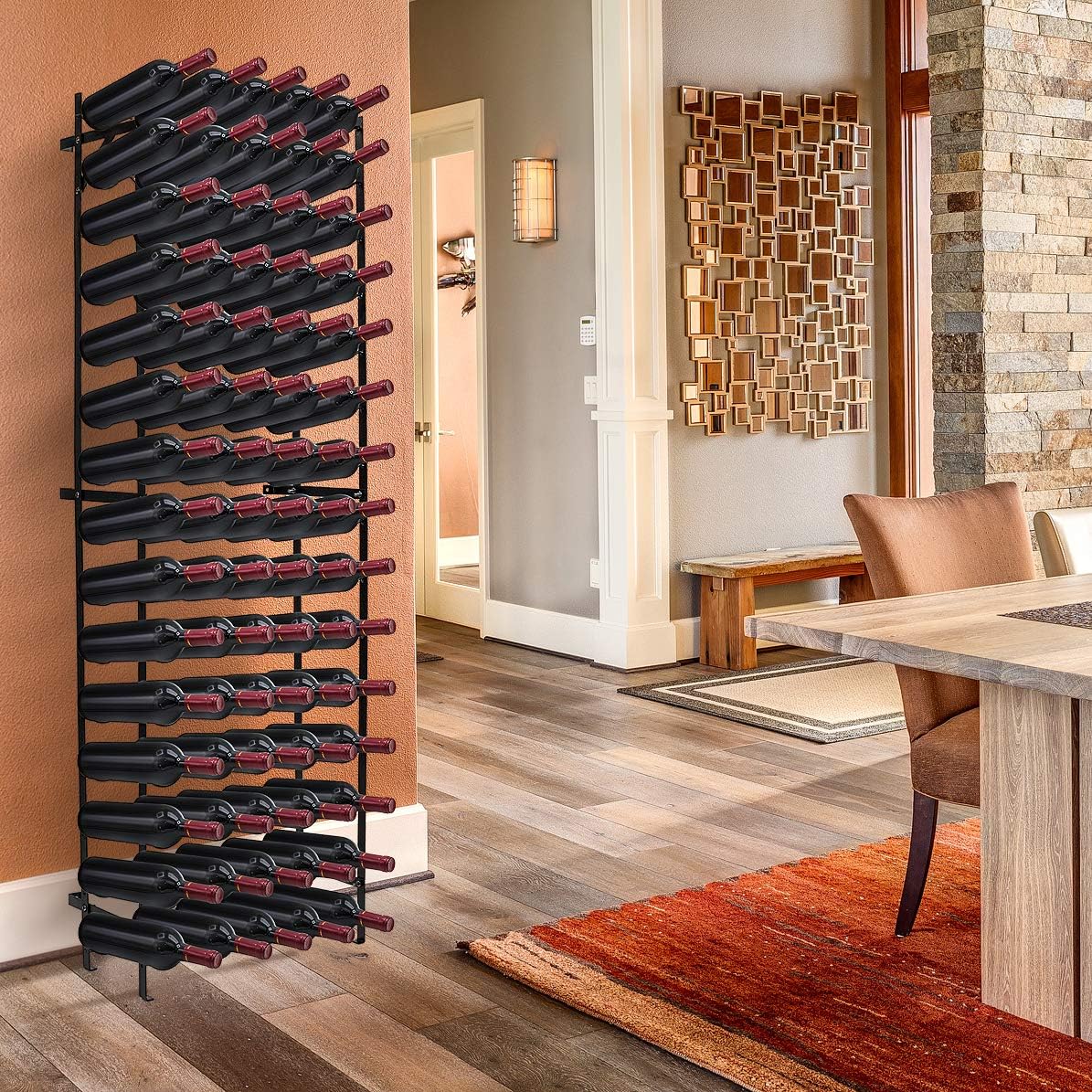 Sorbus Wine Rack Freestanding Floor - Wine Bottle Holder Holds 75 Bottles of Wine - 75 Bottle Capacity Wine Storage for Any Bar, Wine Cellar, Kitchen, Dining Room