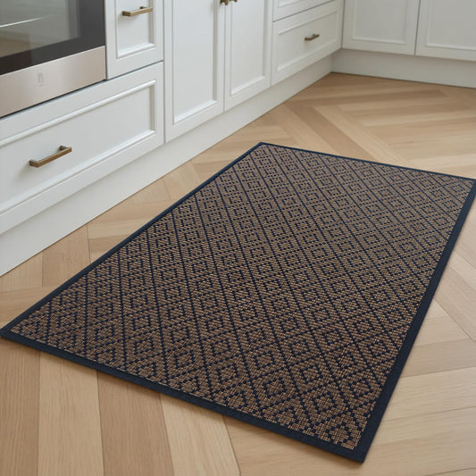 PADOOR Kitchen Floor Mat, Rubber Backed Kitchen Rugs Non Slip Washable, Super Absorbent Kitchen Mats for Floor Front of Sink, 17"x24" Blue