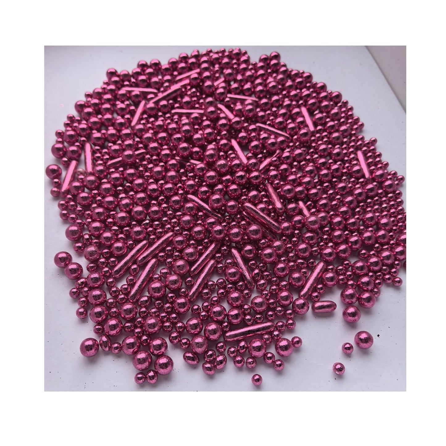 Sprinkles Pink Pearl Sugar Candy Mix Size Baking Cake Decorations Cupcake Toppers Celebrations Shaker Jar Wedding Shower Party (120g/4.2oz）