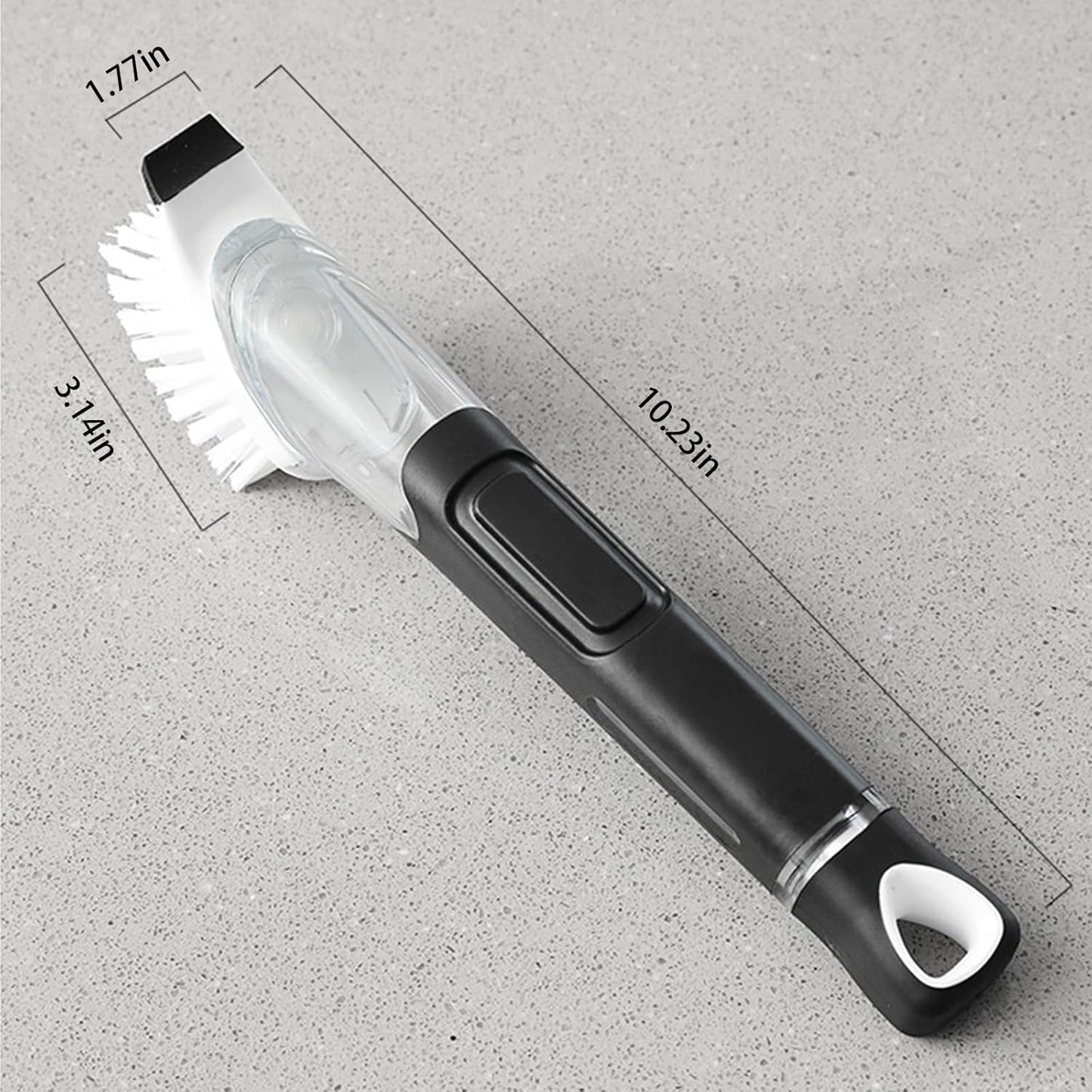 SetSail Dish Brush, Dish Cleaning Brush with Stainless Steel Handle and Replace Head Kitchen Dish Scrub Brush with Soap Dispenser for Pot Sink Pan Cleaning, Black