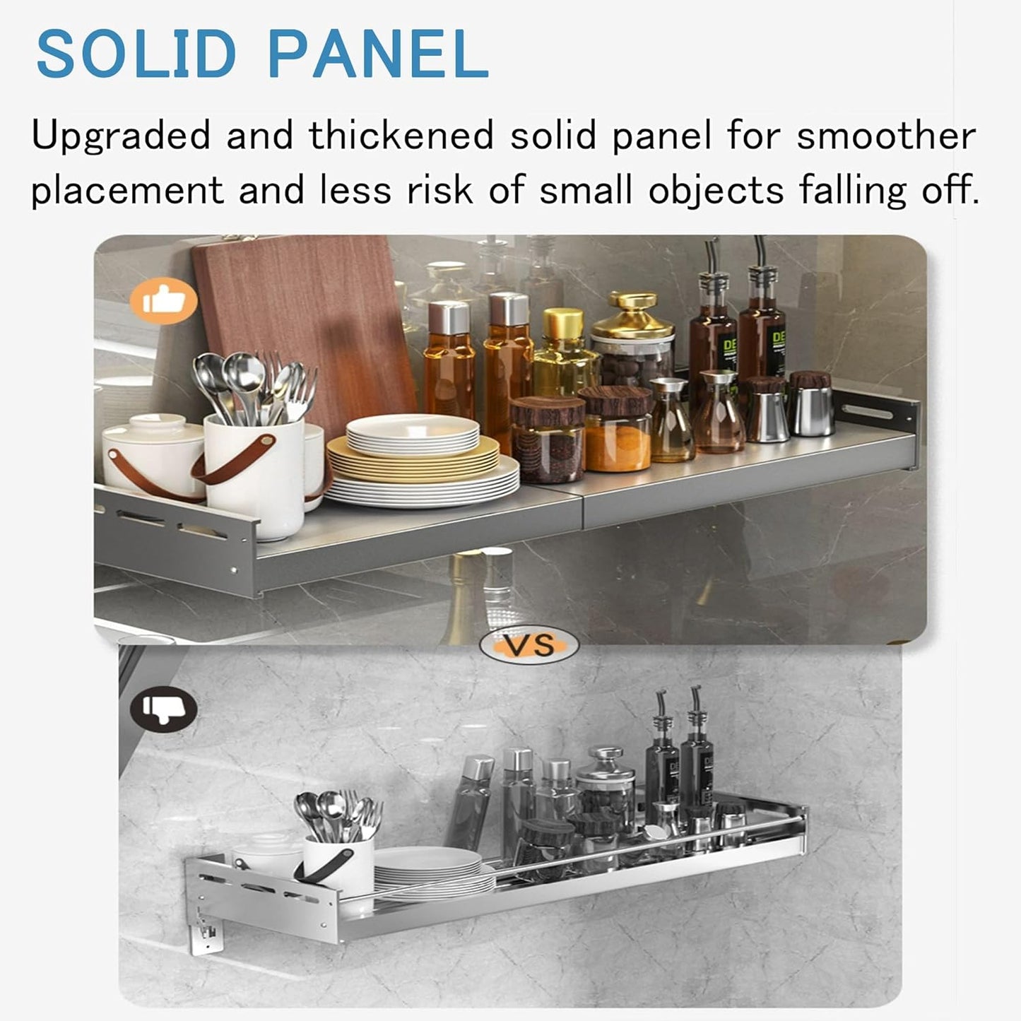 Retractable Stainless Steel Wall Rack, Countertop Multifunctional Storage Bracket, Kitchen Seasoning Rack for Electric Oven Microwave (16"25.5" Gun Gray)