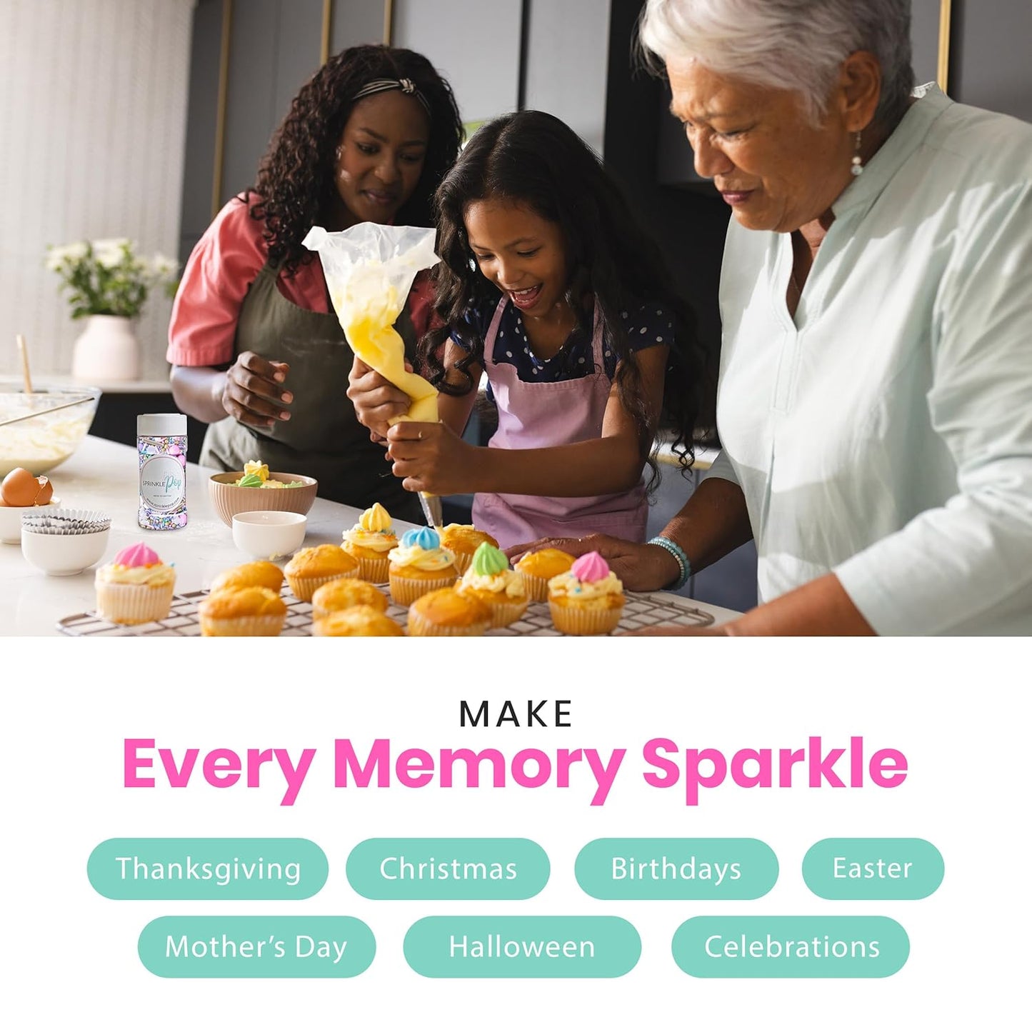 Sprinkle Pop Unicorn Sprinkle Mix| Pastel Pink Purple Blue White Sprinkles with ~20 Unicorn Wafer Paper and Gold Dragees Made in USA for Decorating Princess Birthday Cakes Cupcakes Donuts Cookies, 4oz