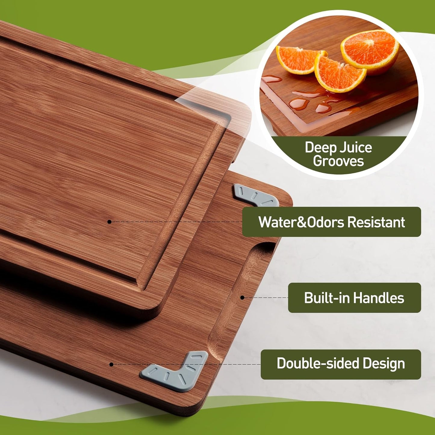 Extra Large Bamboo Cutting Board with Non Slip Feet and Over Sink Butcher Block Chopping Board Nice Solid Thick Wooden Juice Groove Big Xl XXl xlarge Best Hardwood Kitchen Counter Organic