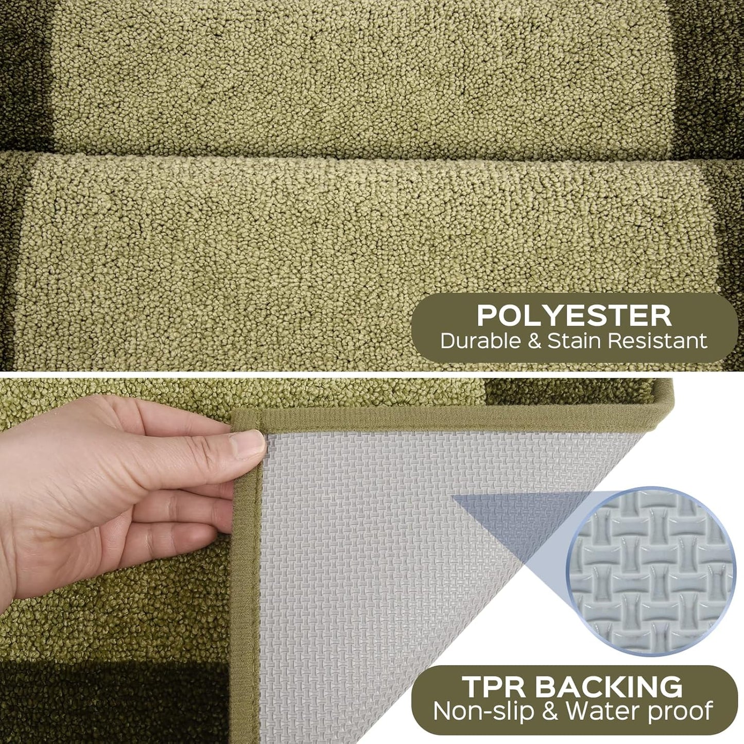 Machine Washable Runner Rug 24" x 84", Non Slip Kitchen Mat for Floor, Absorbent Entryway Rug for Kitchen, Bedroom, Hallway, Bathroom, Door (Roll Packing)