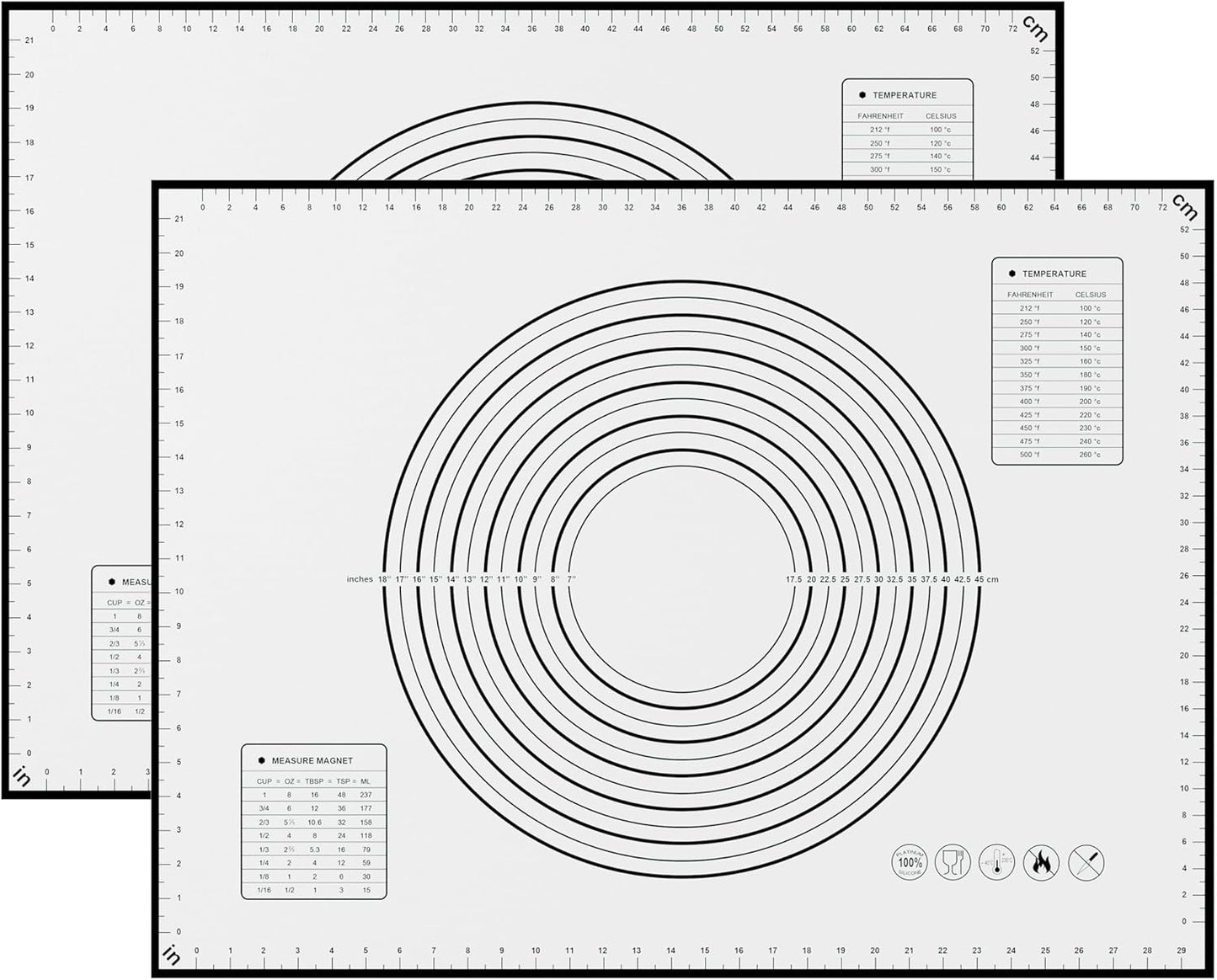 BlueBark 2 PCS - 24"L x 16"W Non-stick Silicone Baking Mat for Pastry & Dough, Sourdough Bread Making Tools, Kitchen Counter, Cooking Enthusiasts