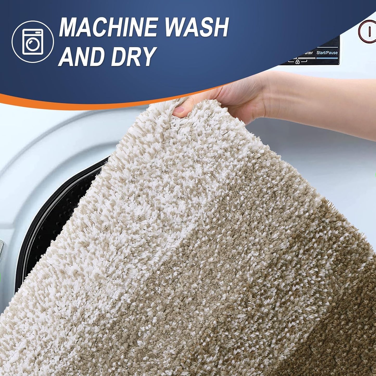 OLANLY Bathroom Runner Rugs 47x24, Extra Soft Absorbent Microfiber Bath Rugs, Rubber Backing, Quick Dry, Machine Washable Bath Mats for Bathroom Floor, Tub and Shower, Home Decor Accessories, Coffee