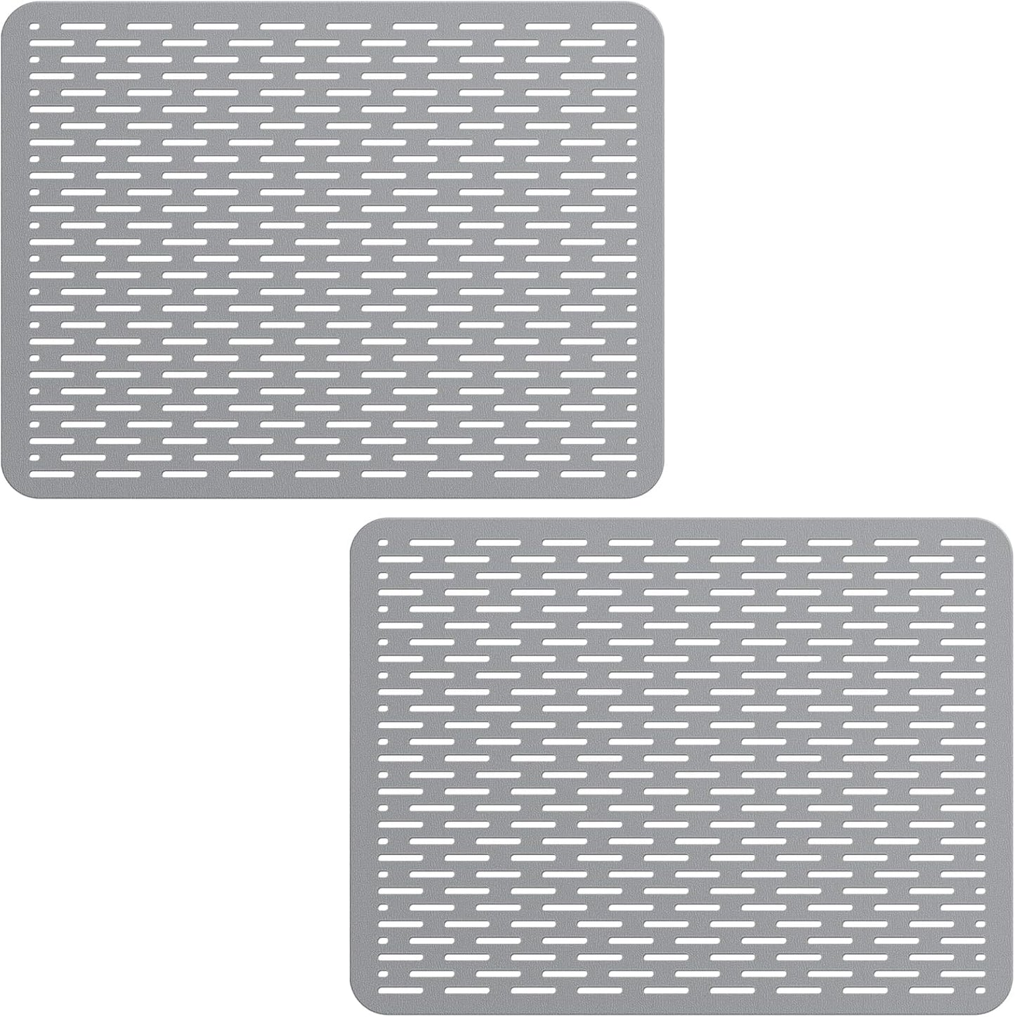 Bligli Mesh Sink Mat, 15.7 x 11.8inch Sink Prtector Mats for Kitchen Sinks, PVC Eco-Friendly Sink Protectors for Bottom of Sink, Fast Draining, Easy Cleaning, Gray