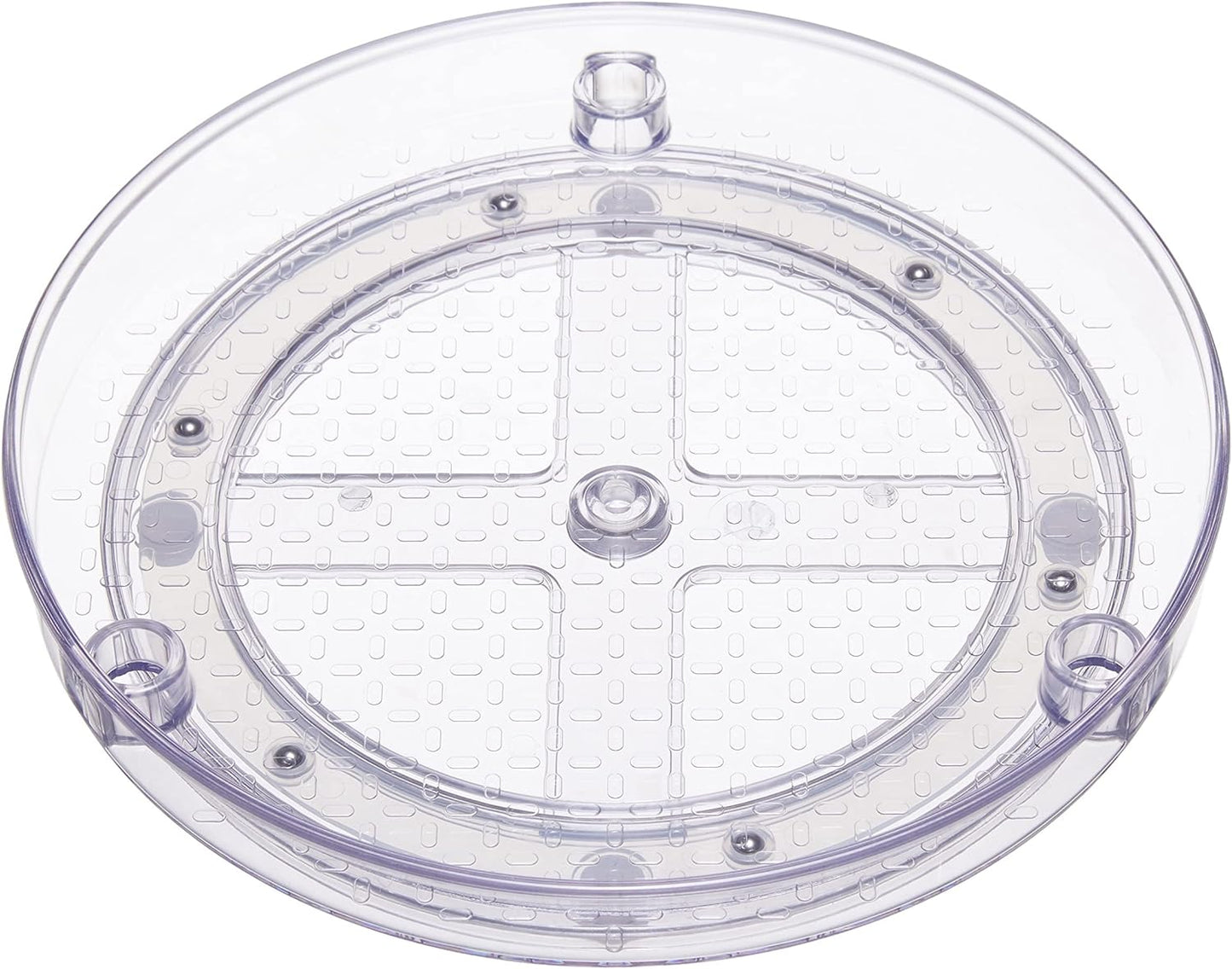 Amazon Basics Lazy Susan Turntable Organizer, 9" Diameter, 2 Tier, Clear