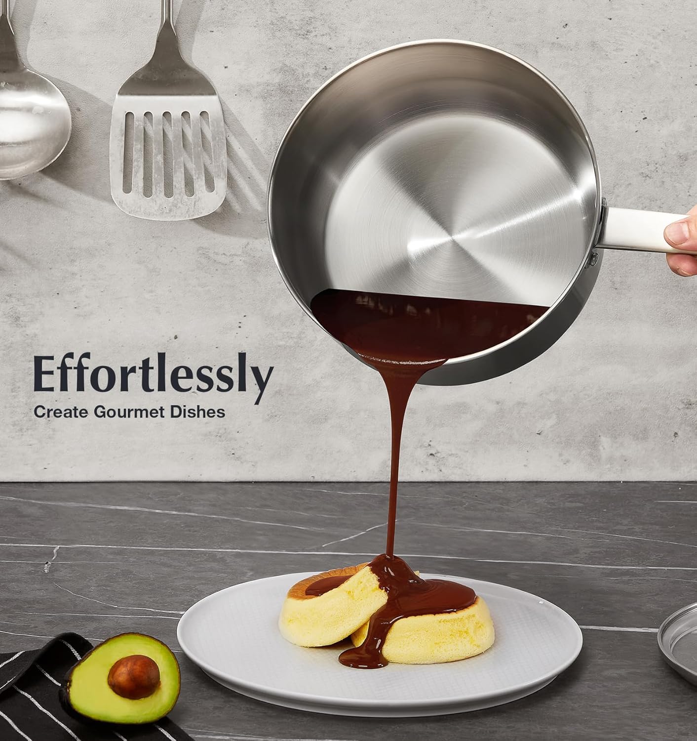 KOCH SYSTEME CS Stainless Steel Saucepan Set, 1QT & 2QT & 3QT Sauce Pan, Premium 18/10 Steel Sauce Pan Set, Induction Saucepans, Stainless Steel Pot Set 6 Piece, Easy to Clean, Oven Safe