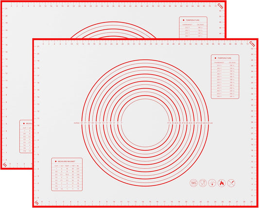 BlueBark 2 PCS - 28"L x 20"W Non-stick Silicone Baking Mat for Pastry & Dough, Sourdough Bread Making Tools, Kitchen Counter, Cooking Enthusiasts