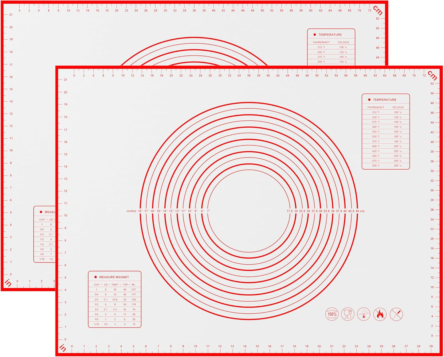 BlueBark 2 PCS - 24"L x 16"W Non-stick Silicone Baking Mat for Pastry & Dough, Sourdough Bread Making Tools, Kitchen Counter, Cooking Enthusiasts