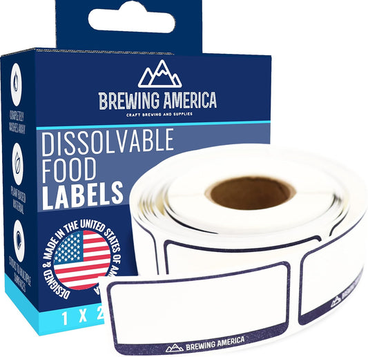 Dissolvable Food Labels for Food Containers - Made in USA - Great for Food Prep, Pantry, Canning, Freezer, Mason Jar Storage, Bottles and Rotation– No Scrubbing, No Residue - Old Glory Blue