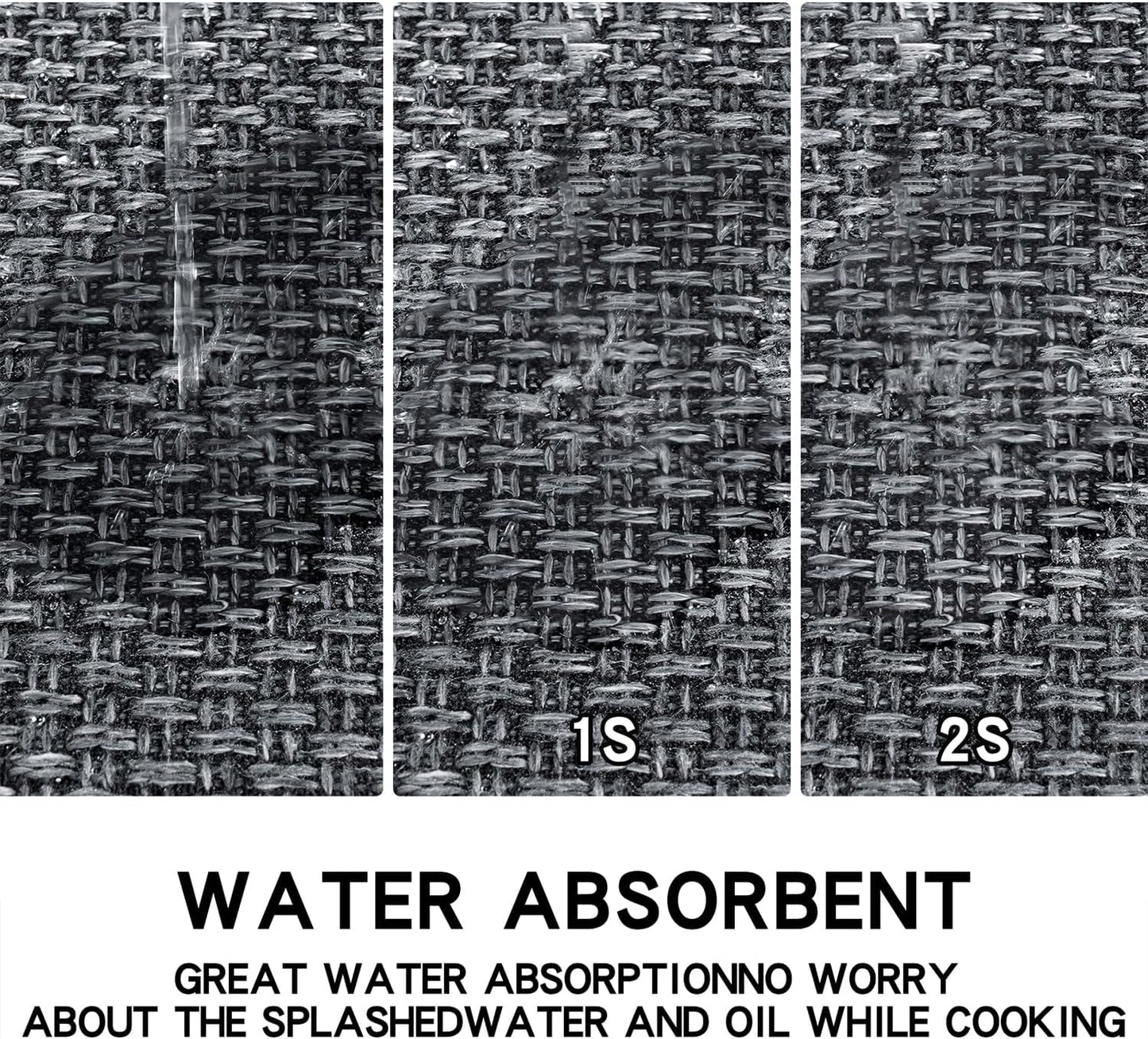 Kitchen Mat Set of 2 PCS, Cushioned Non Slip Rugs for Kitchen Floor, Absorbent Runner Comfort Standing Mats Washable for Kitchen, Office, Home, 17.3"x47"+17.3"x30" (Black)